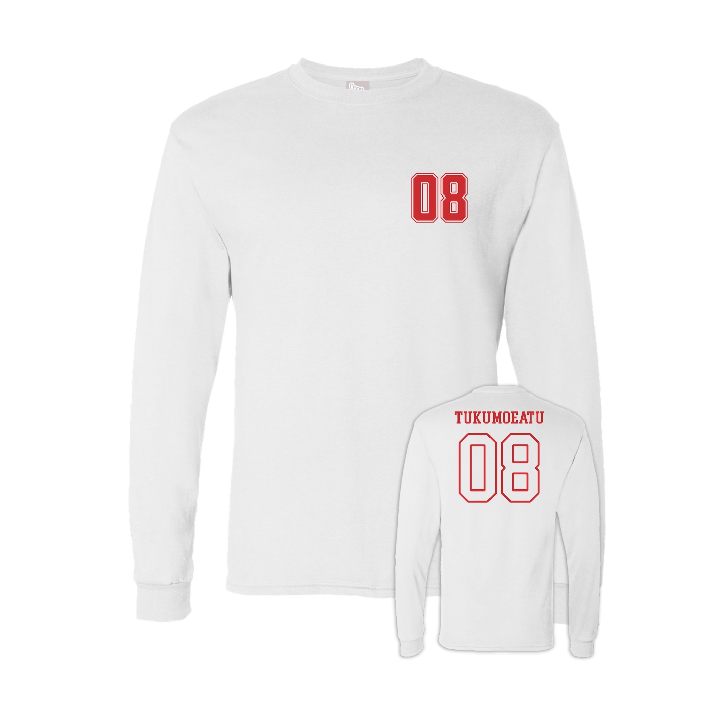 Long Sleeve Tee — Chest Back in White