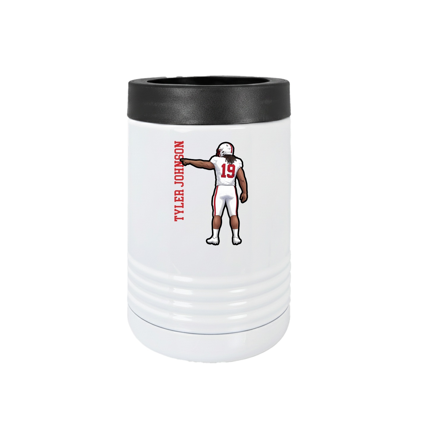 Beverage Holder — Name Vertical in White