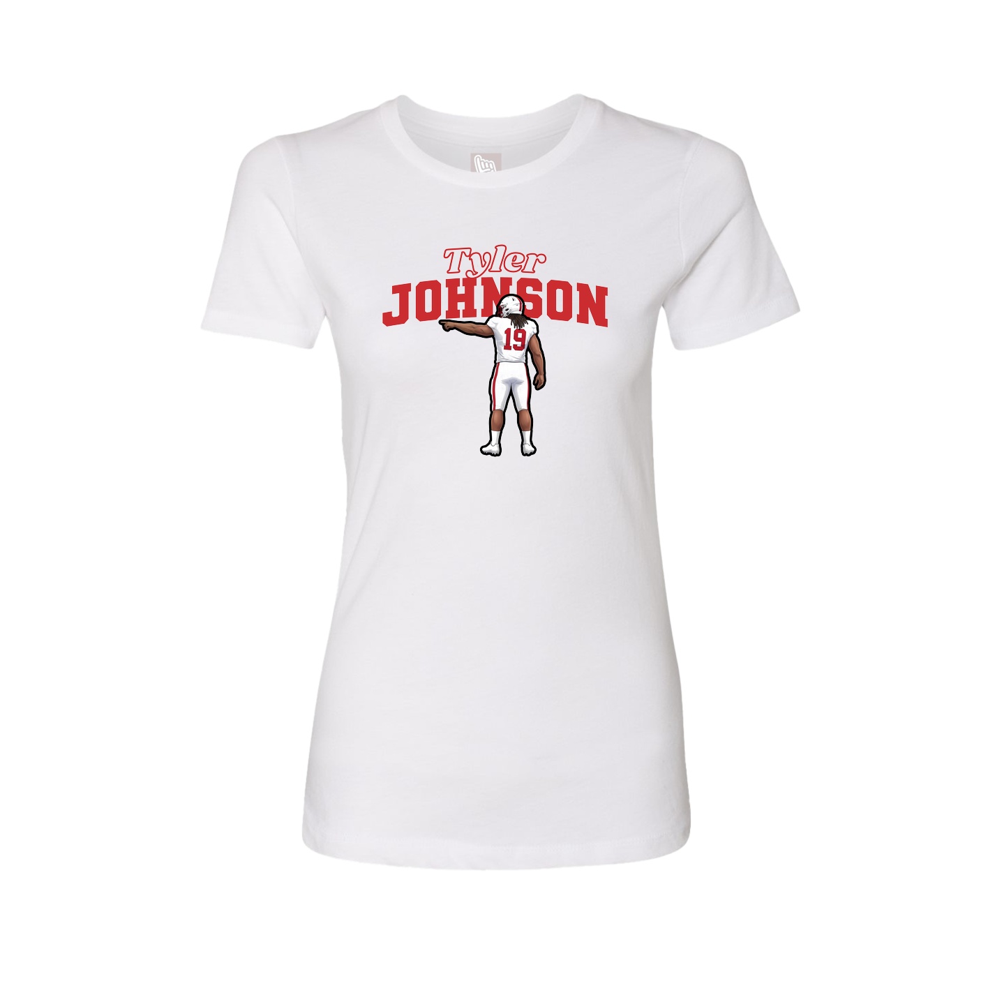 Fitted Women's Tee — Name Arch in White