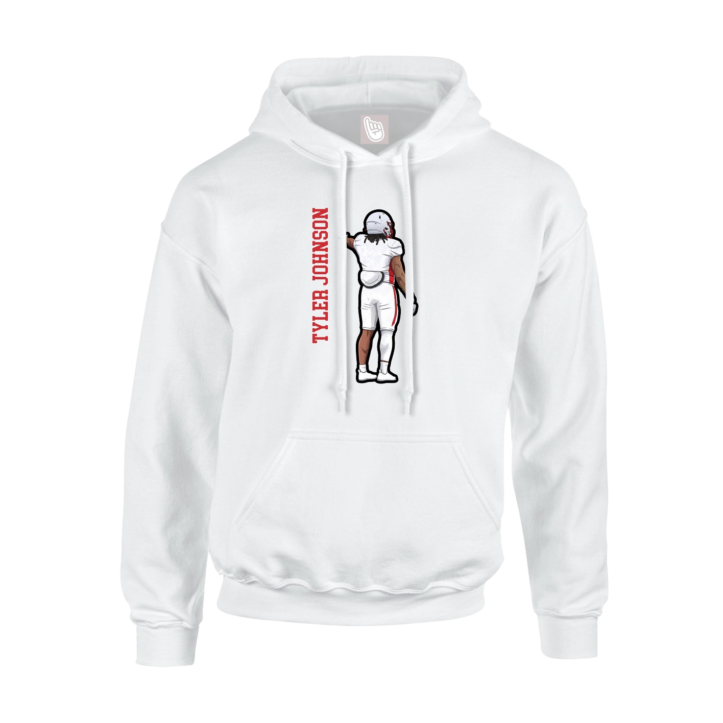 Youth Hoodie — Name Vertical in White