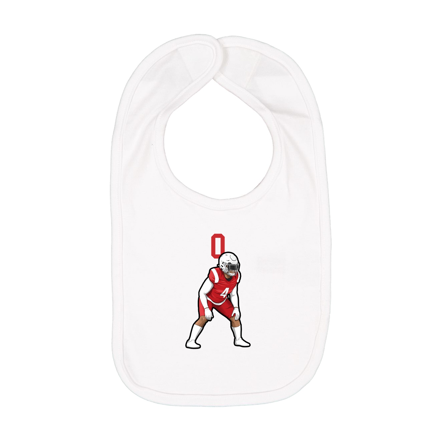 Infant Bib — Number Top in White
