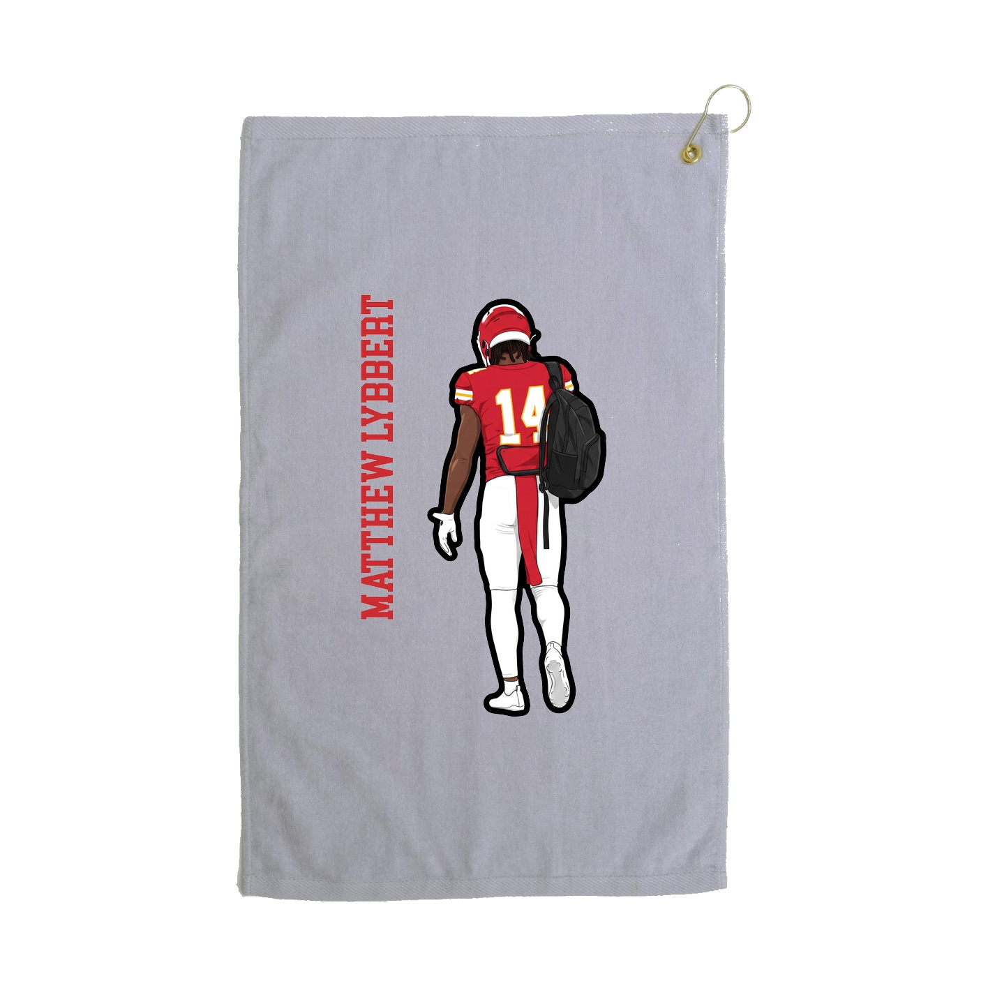 Golf Towel — Name Vertical in Grey
