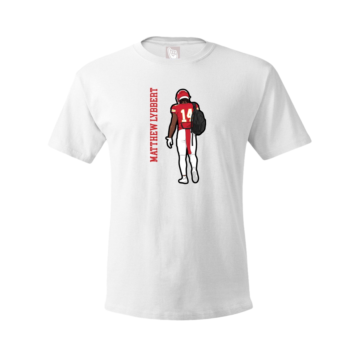 Youth Tee — Name Vertical in White
