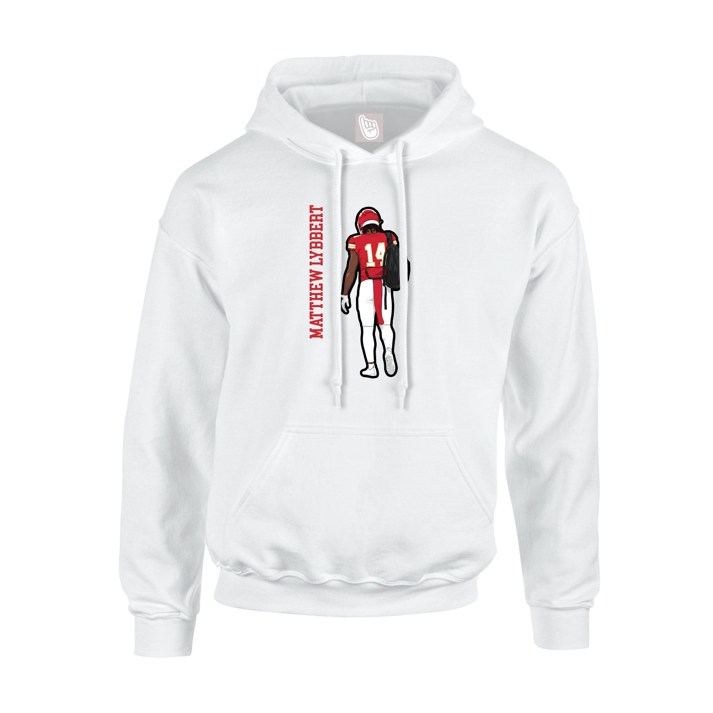Youth Hoodie — Name Vertical in White