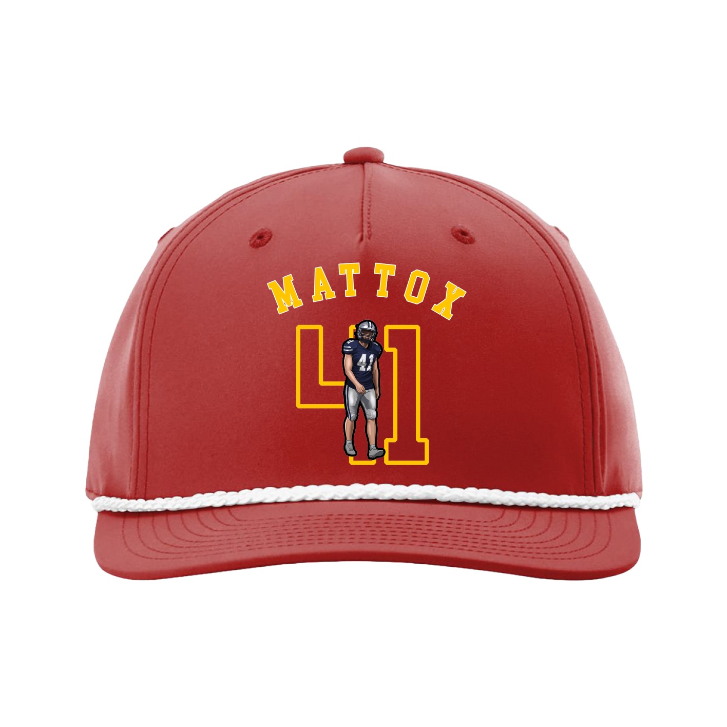 Five-Panel Classic Rope Cap — Shirsey Arch in Red