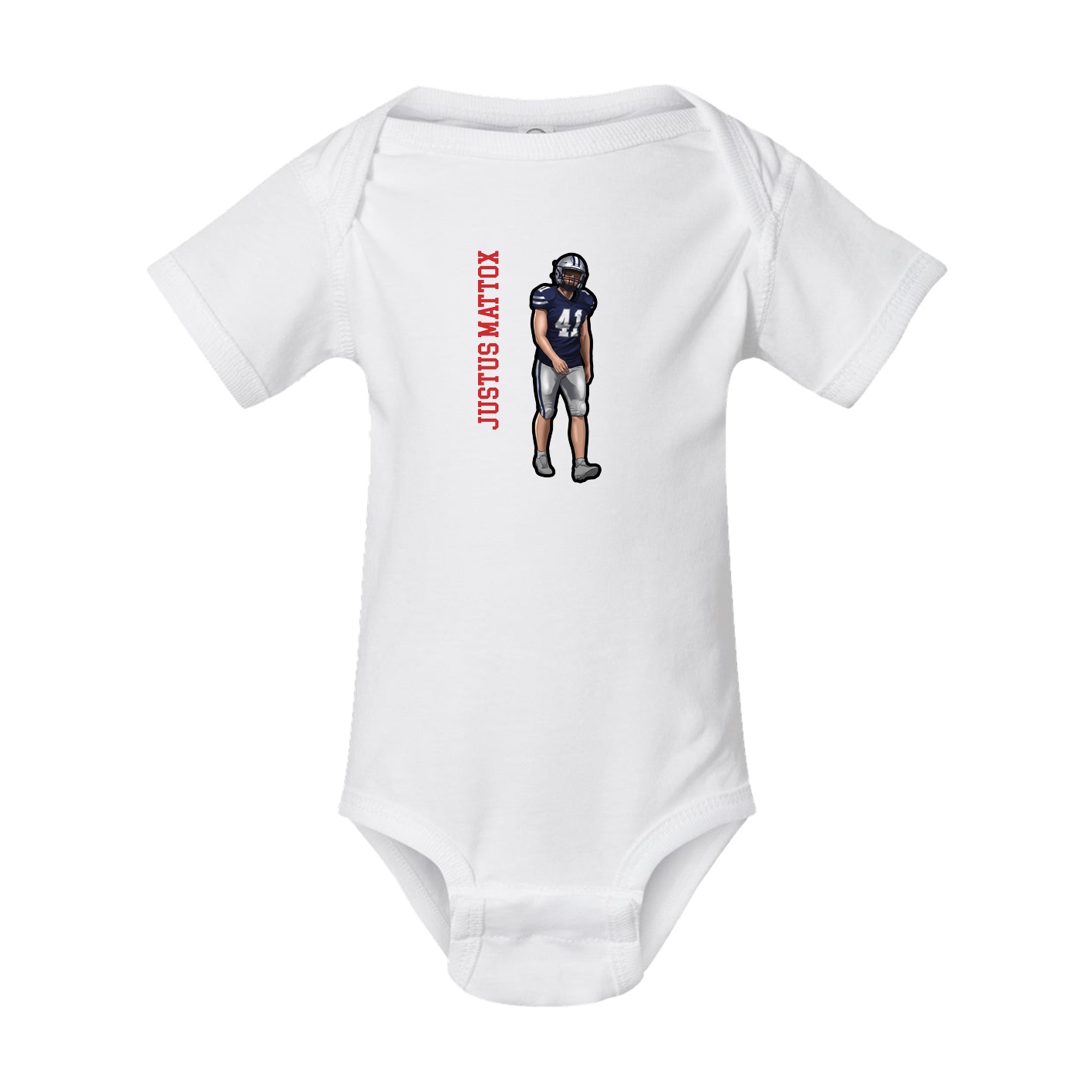 Baby Onesie — Name Vertical in White
