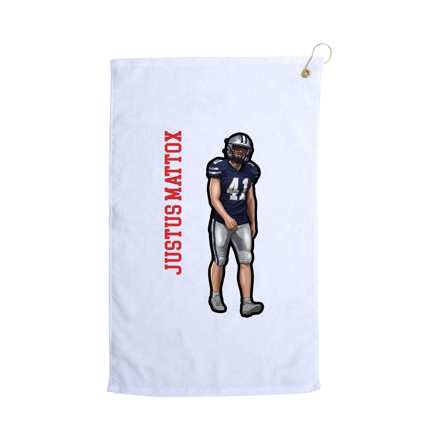 Golf Towel — Name Vertical in White