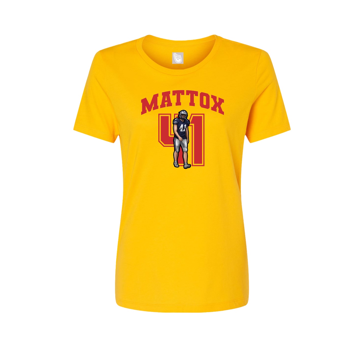 Fitted Women's Tee — Number in Gold