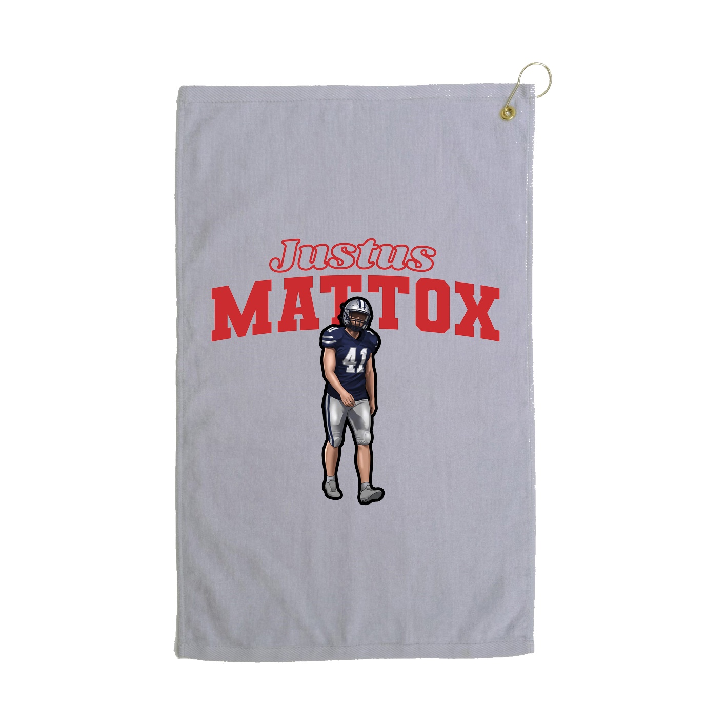 Golf Towel — Name Arch in Grey