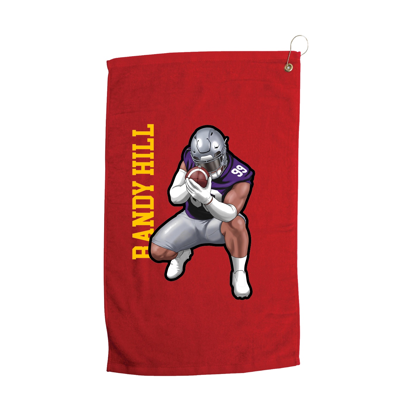 Golf Towel — Name Vertical in Red