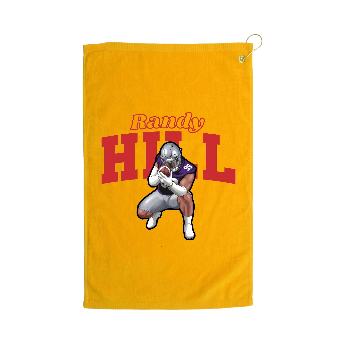 Golf Towel — Name Arch in Gold