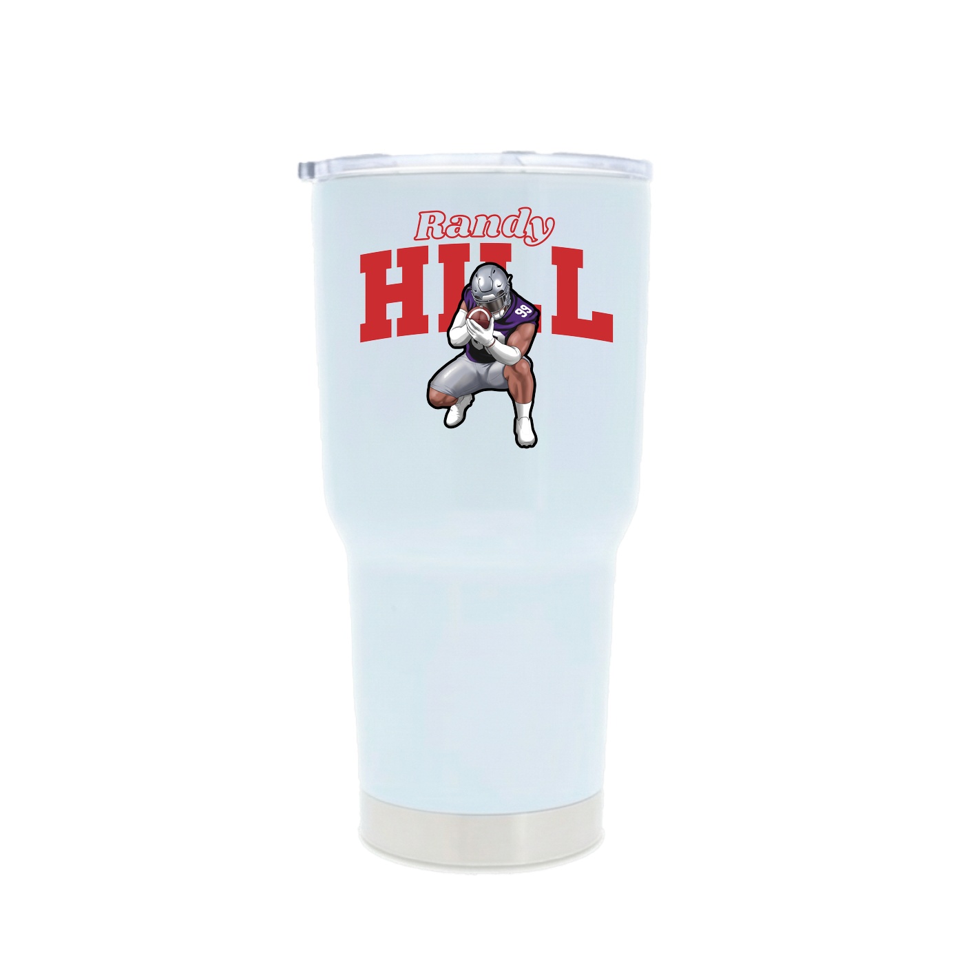 30oz Stainless Steel Tumbler — Name Arch in White