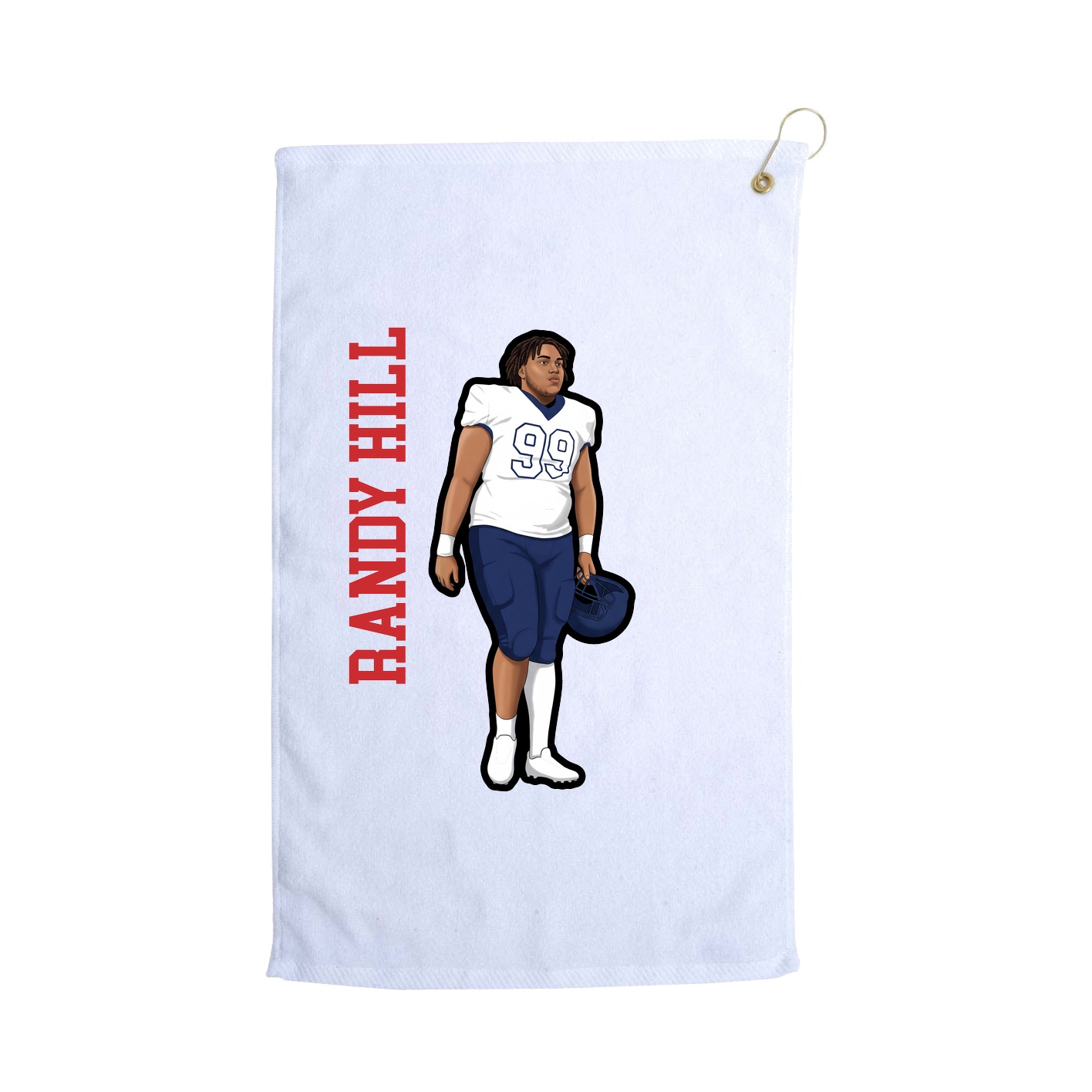 Golf Towel — Name Vertical in White