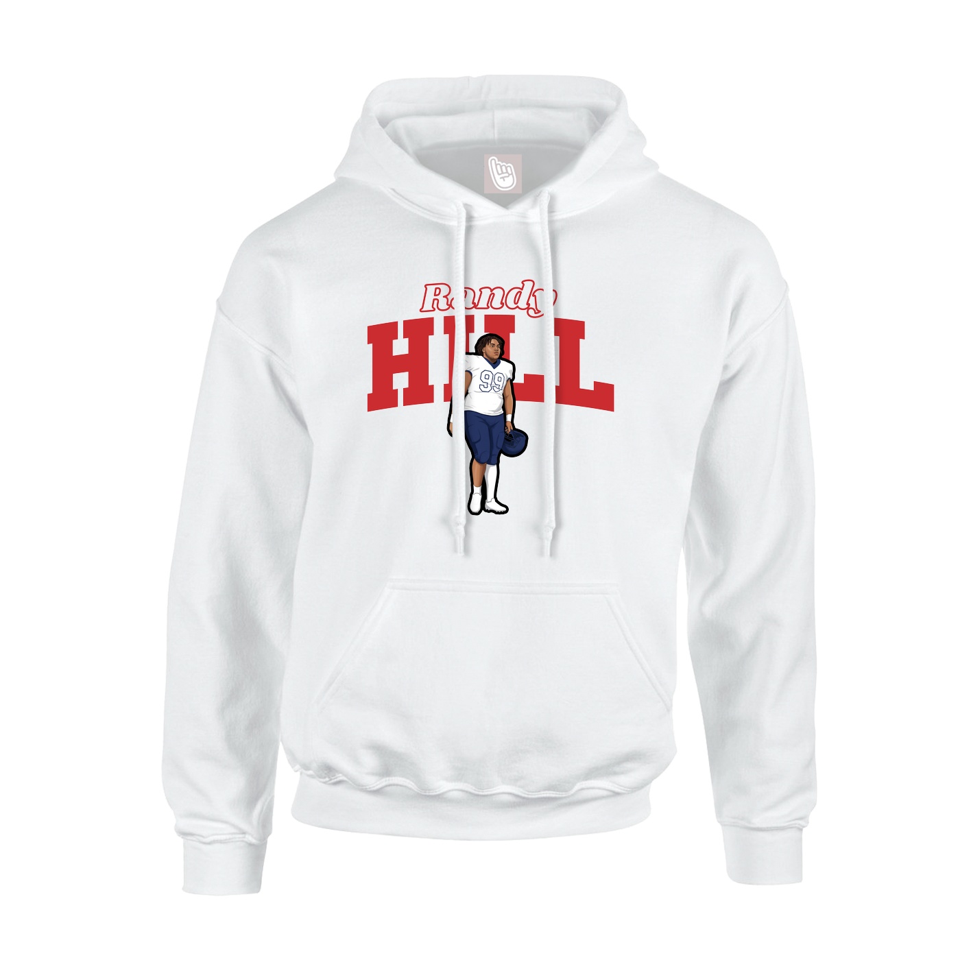 Youth Hoodie — Name Arch in White