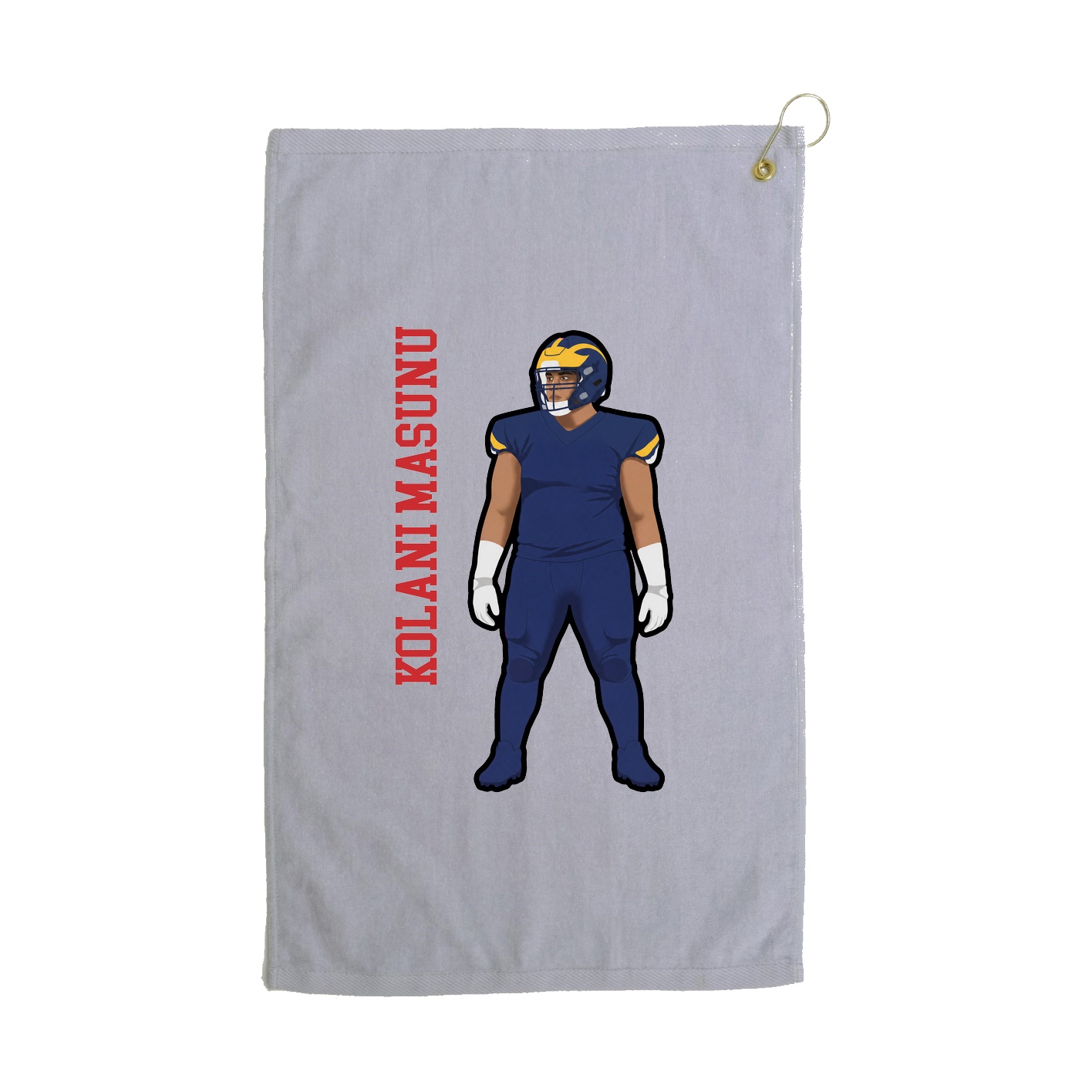 Golf Towel — Name Vertical in Grey