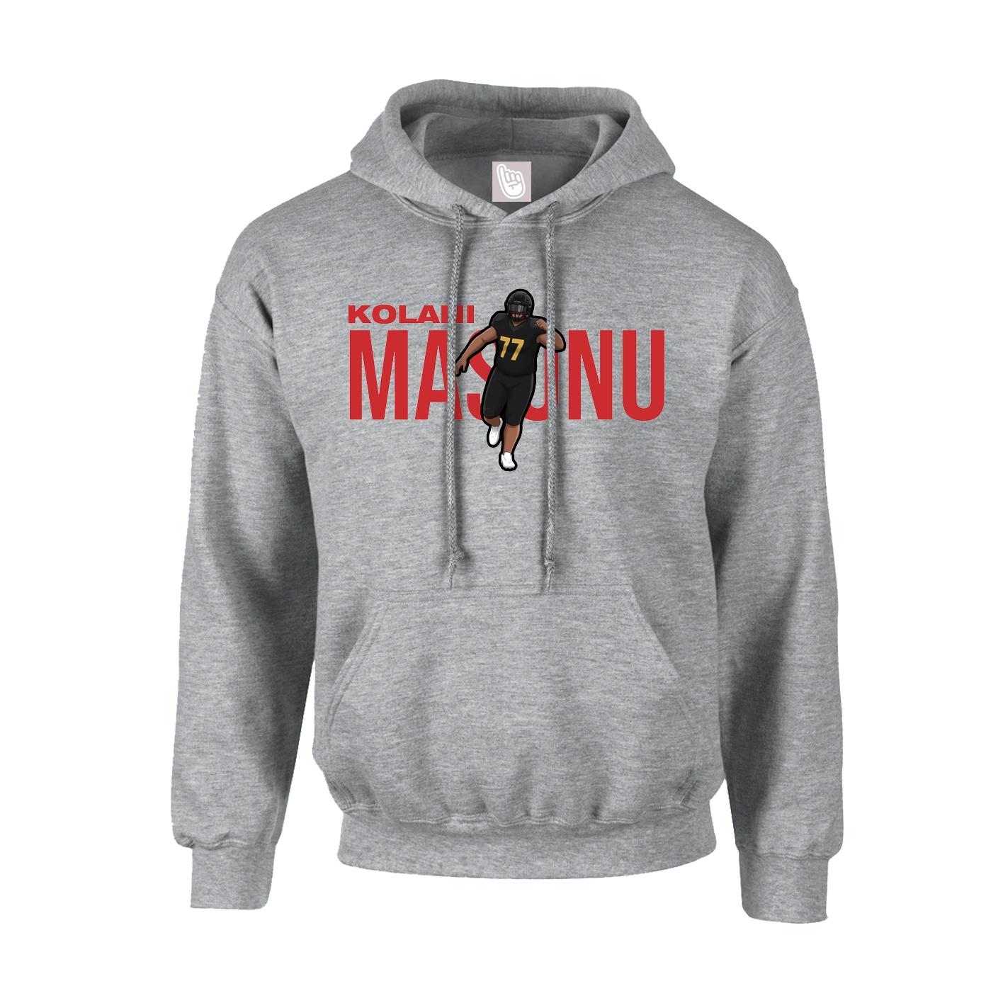 Youth Hoodie — Player Name in Grey