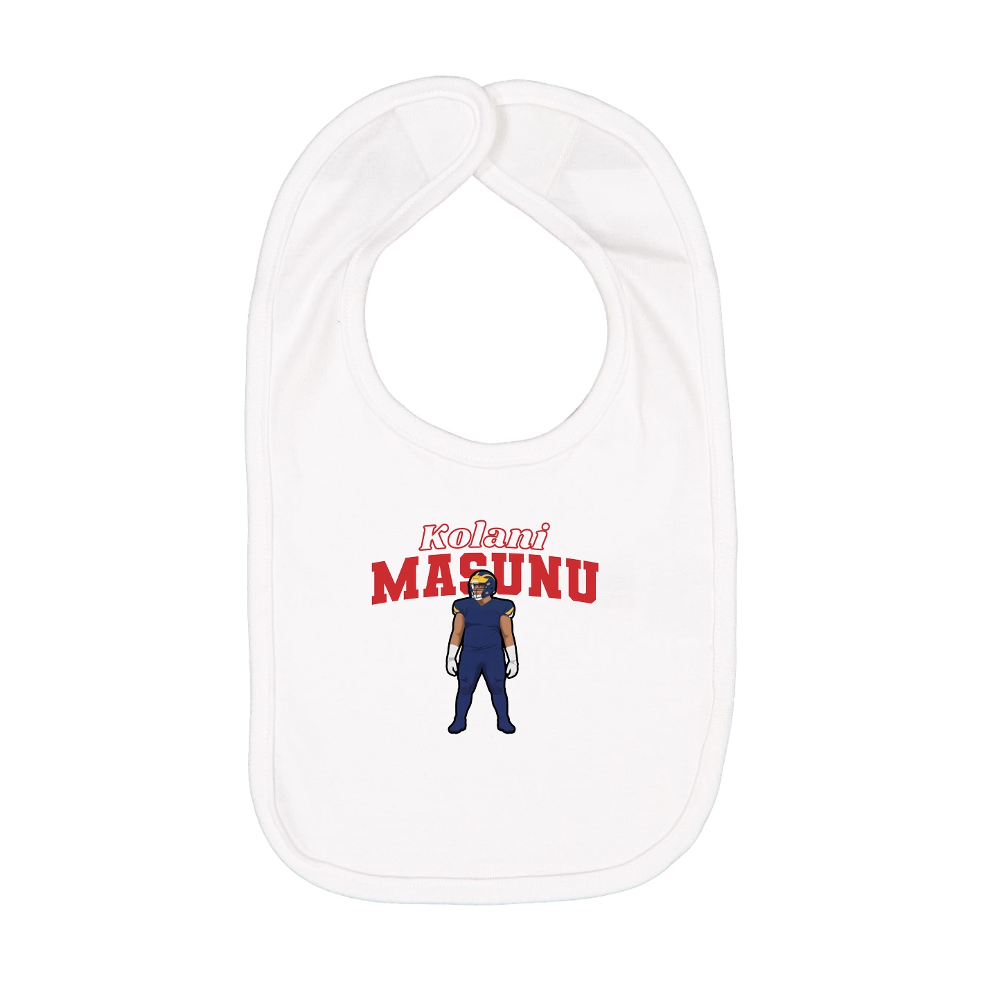 Infant Bib — Name Arch in White