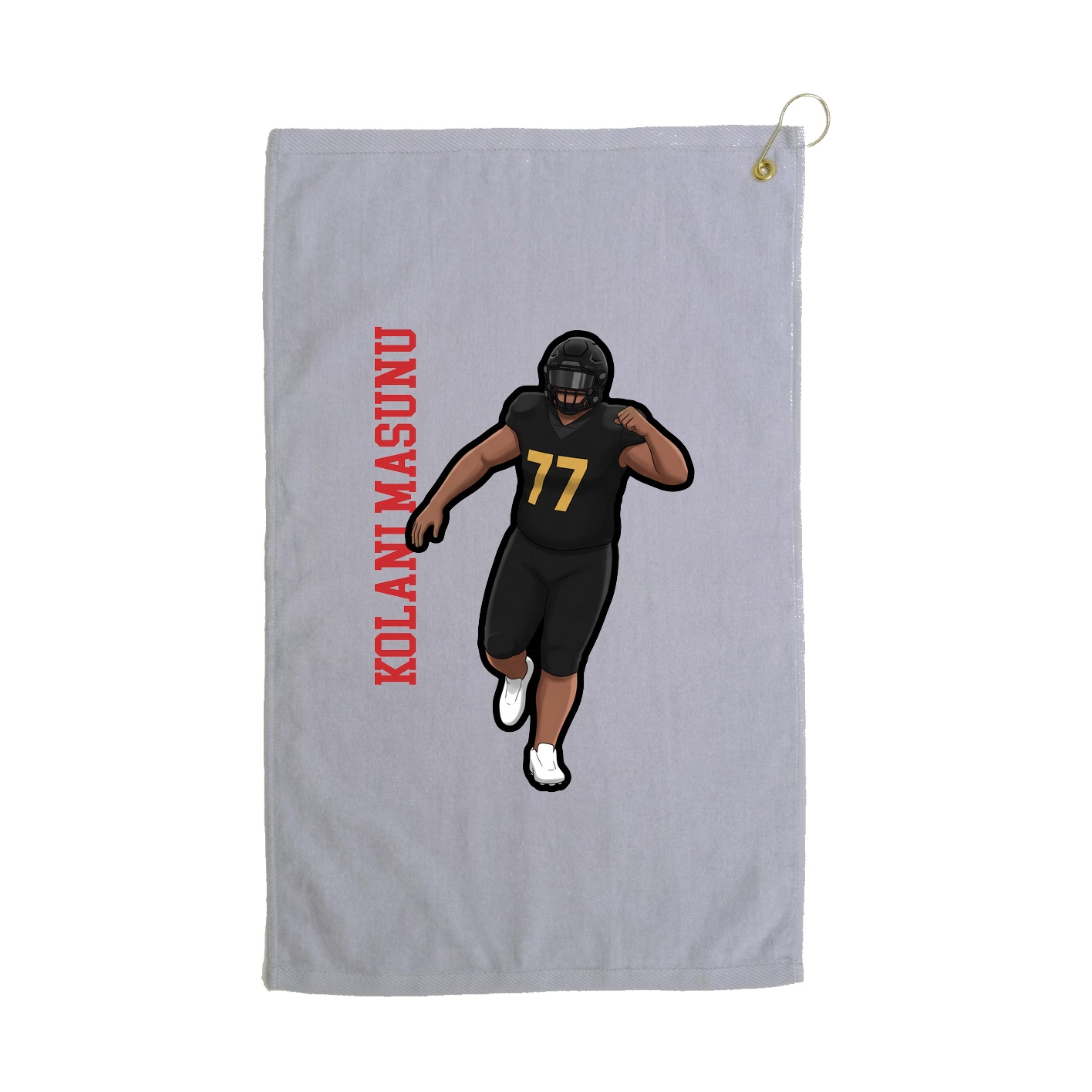 Golf Towel — Name Vertical in Grey