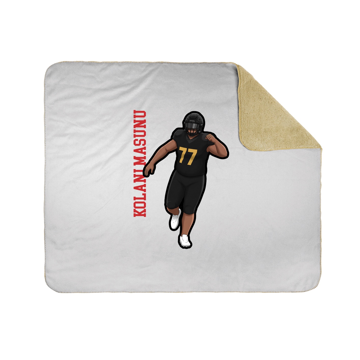Throw Blanket — Name Vertical in White