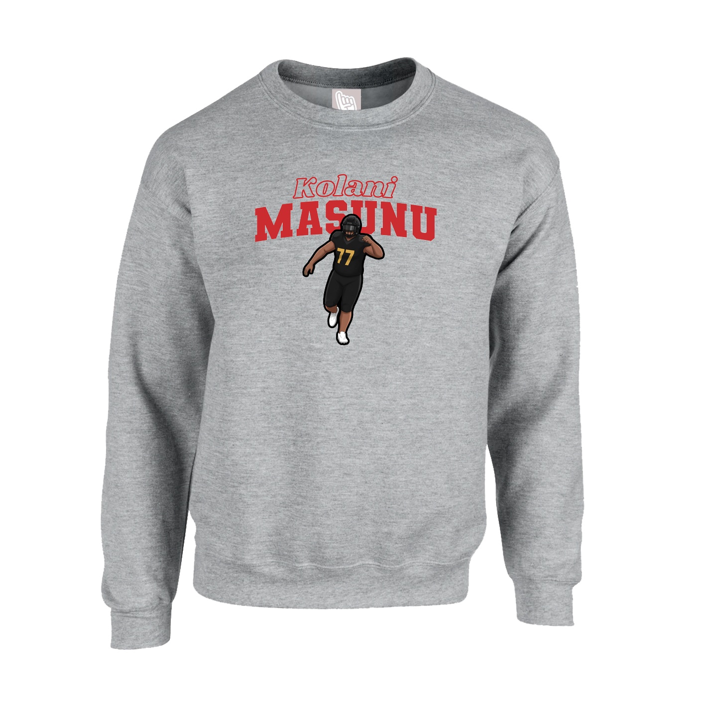 Fleece Crew — Name Arch in Grey