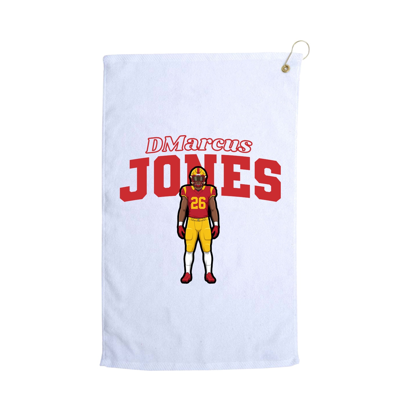 Golf Towel — Name Arch in White