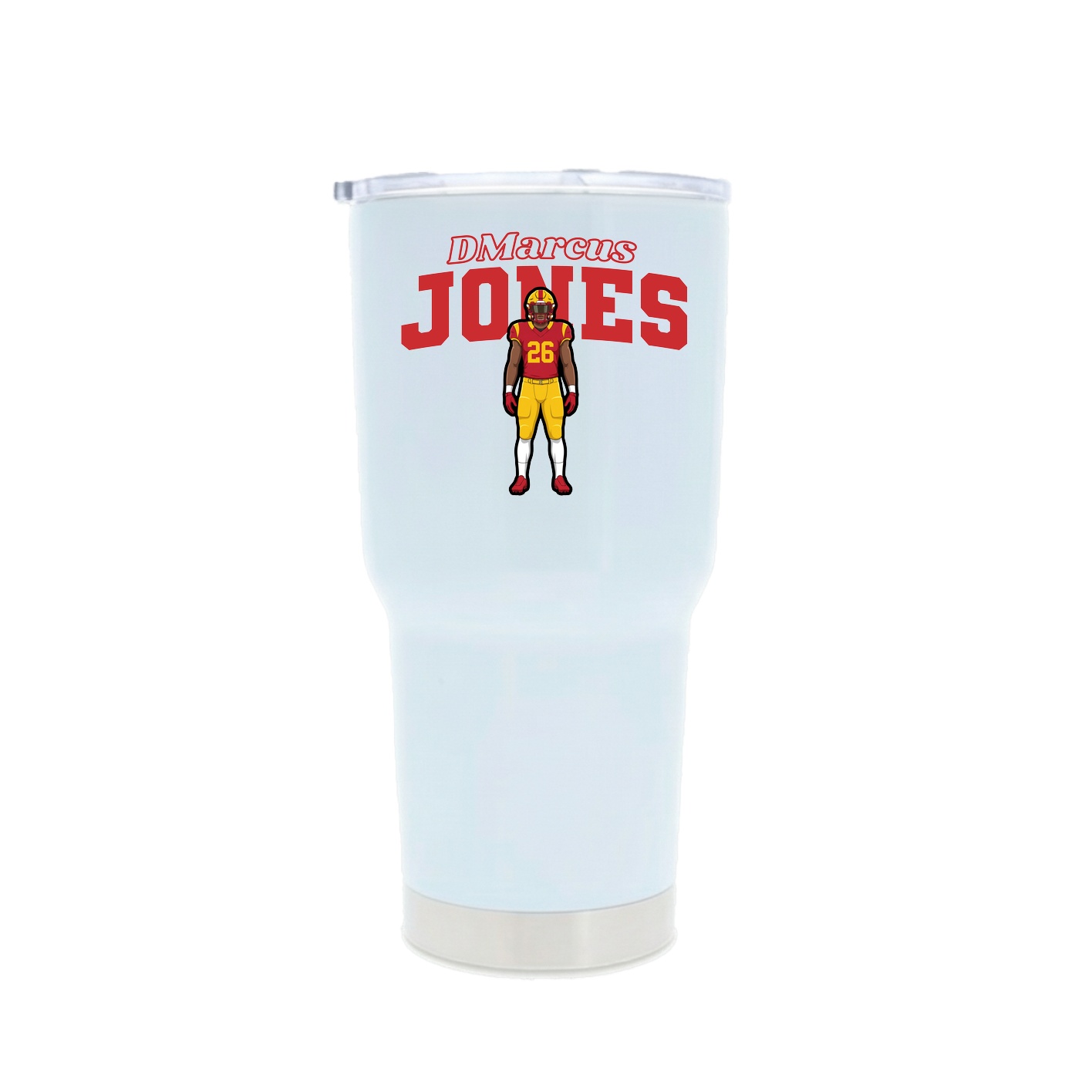 30oz Stainless Steel Tumbler — Name Arch in White