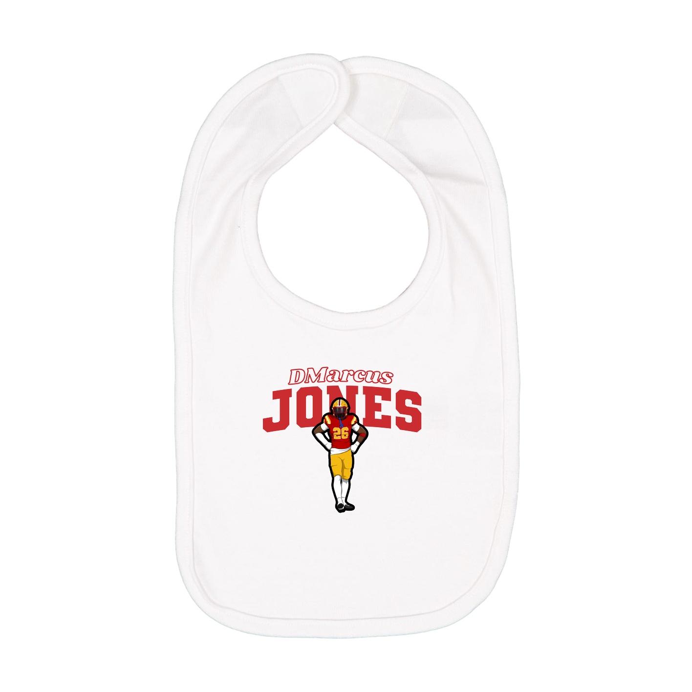 Infant Bib — Name Arch in White