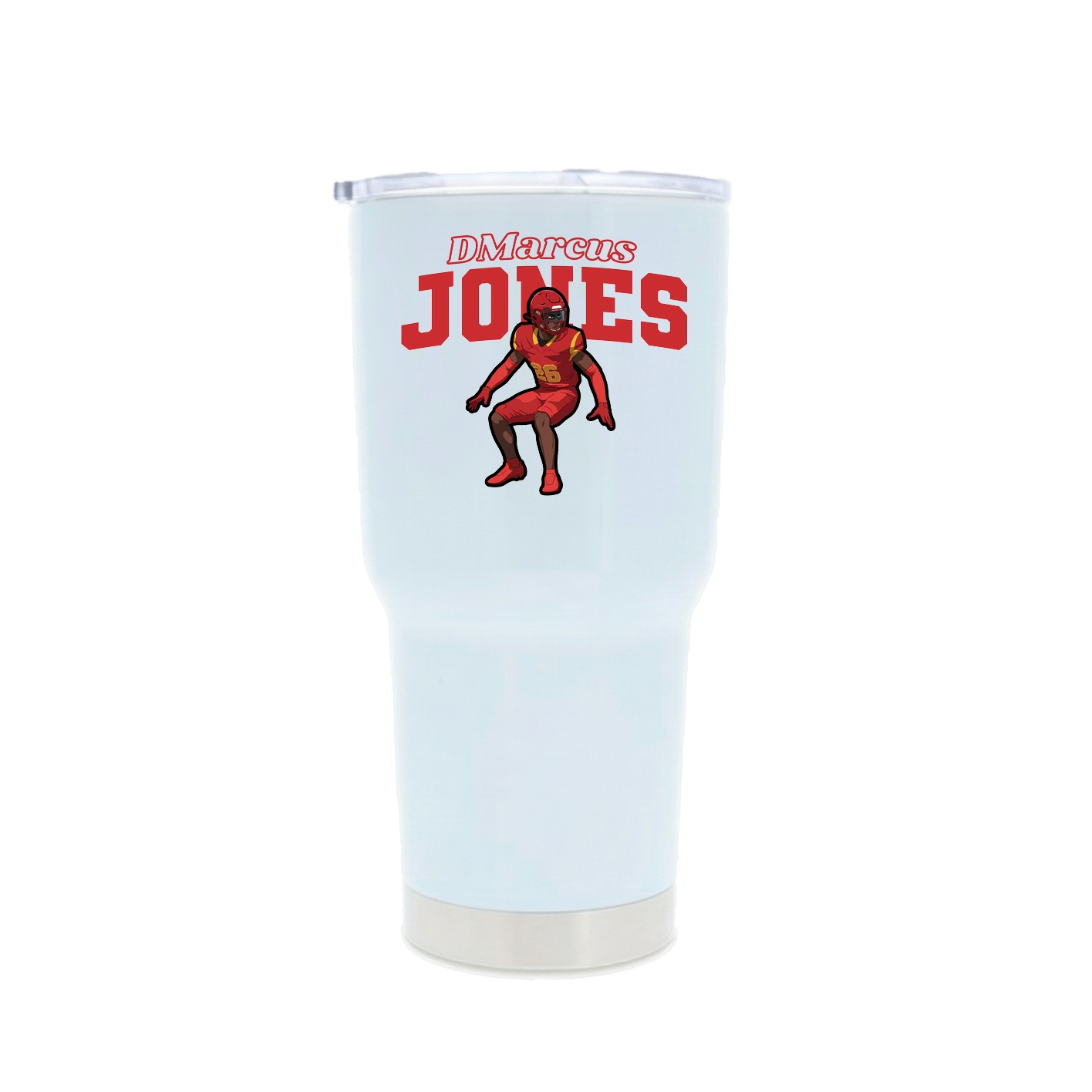 30oz Stainless Steel Tumbler — Name Arch in White