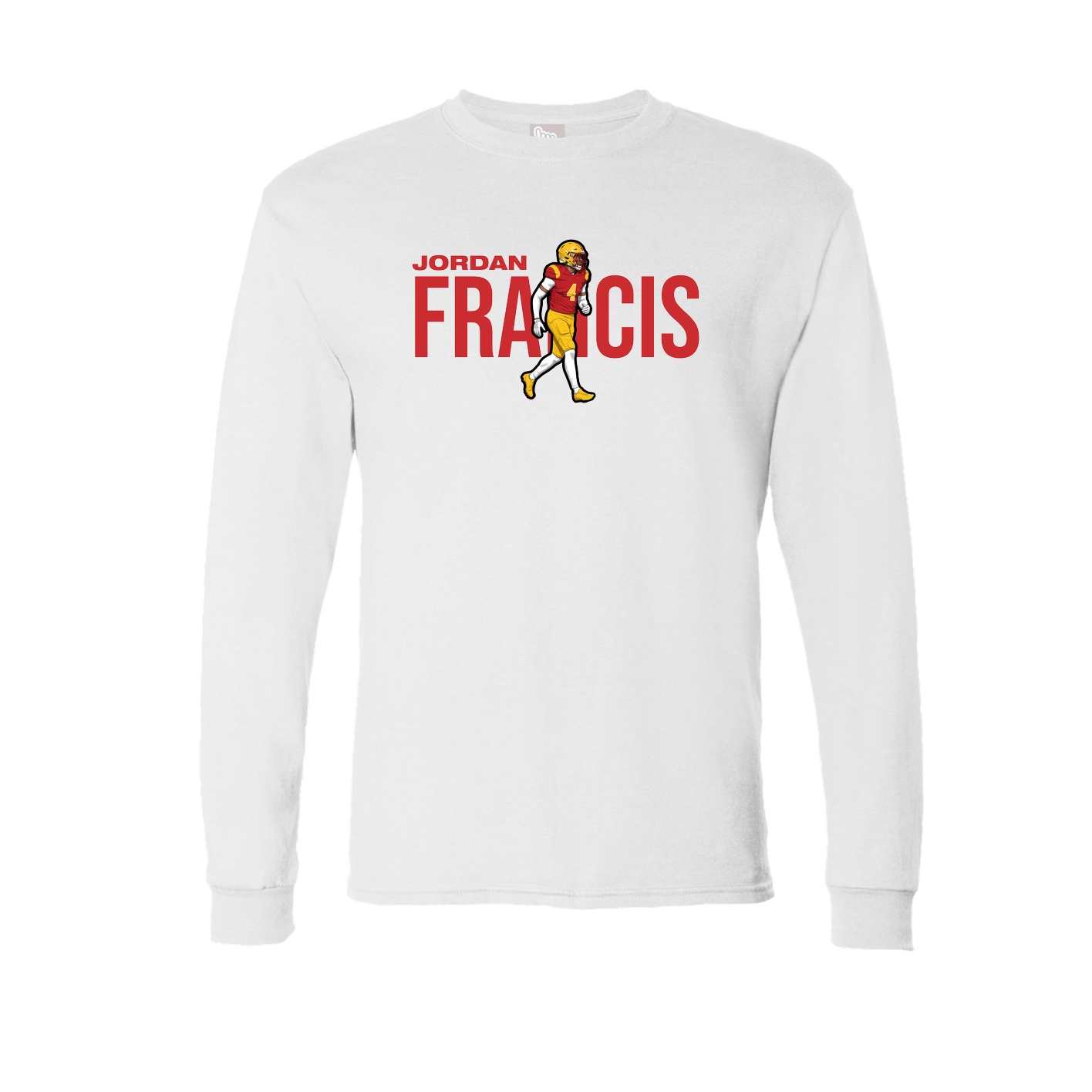 Long Sleeve Tee — Player Name in White