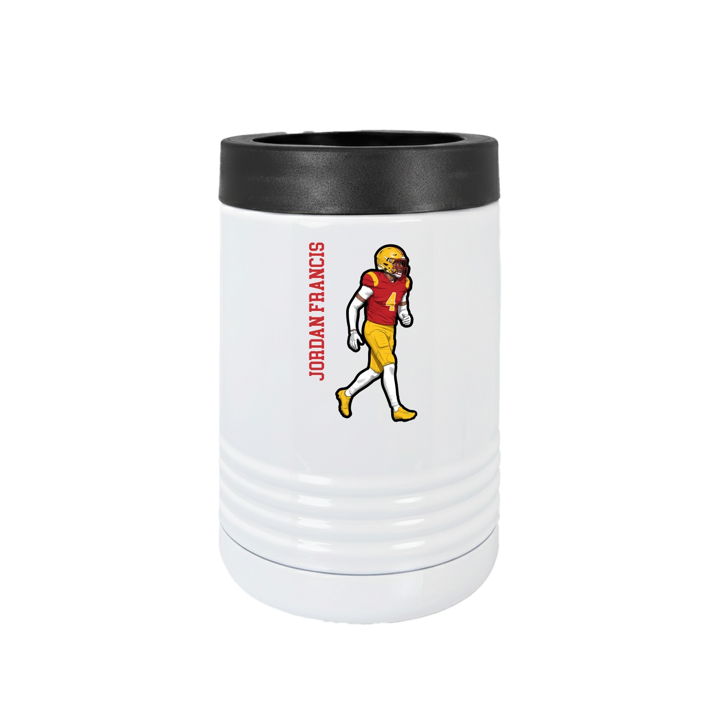 Beverage Holder — Name Vertical in White