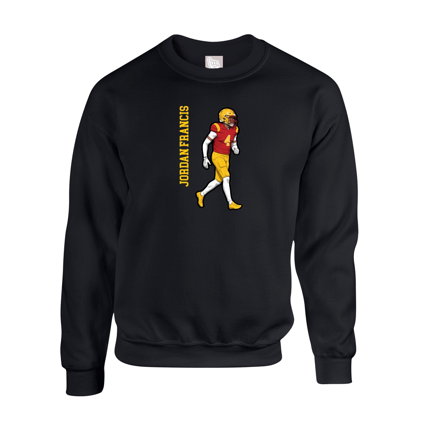Fleece Crew — Name Vertical in Black