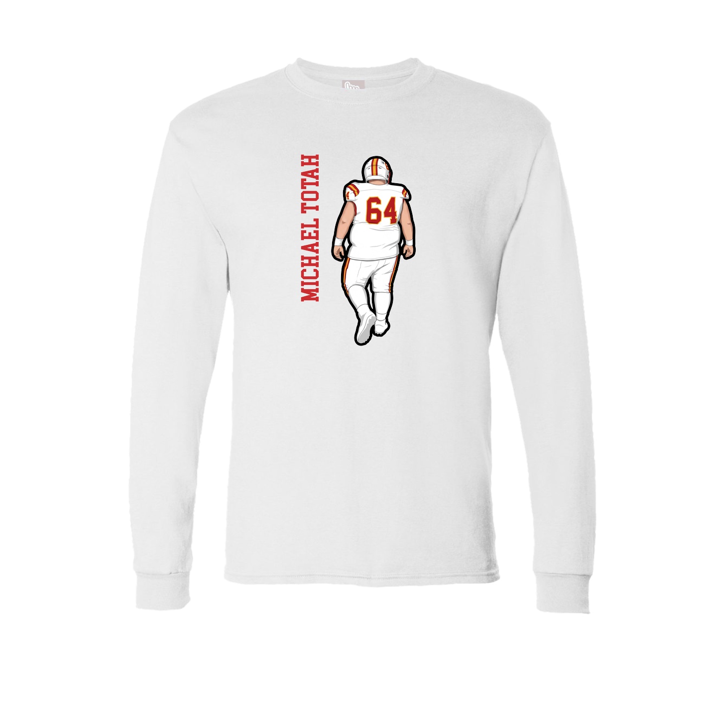 Long Sleeve Tee — Name Vertical in White