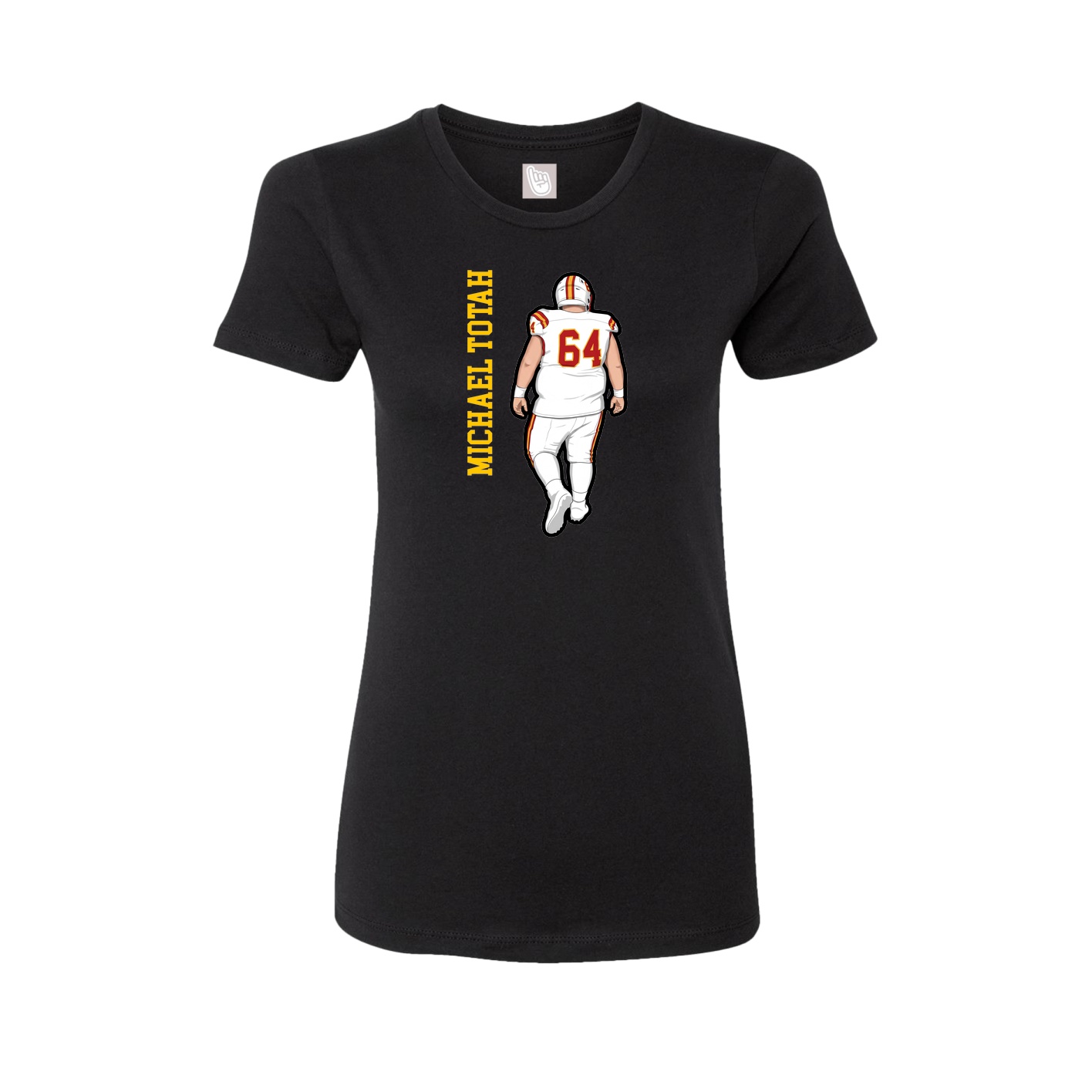 Fitted Women's Tee — Name Vertical in Black