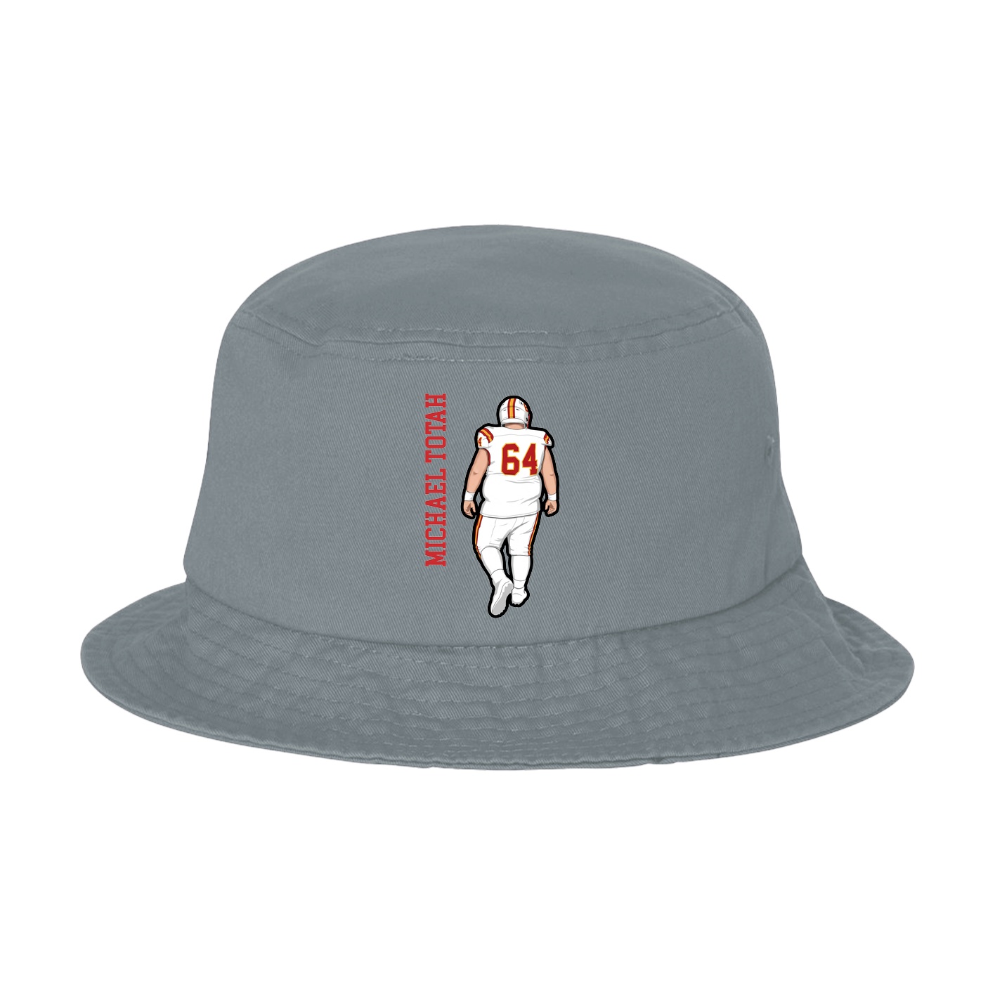 Bucket Cap — Name Vertical in Grey