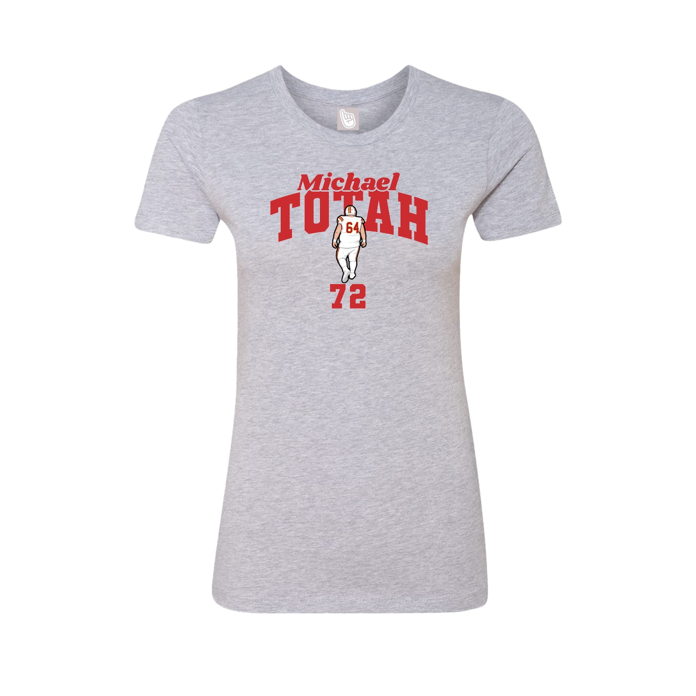 Fitted Women's Tee — Signature Arch in Grey