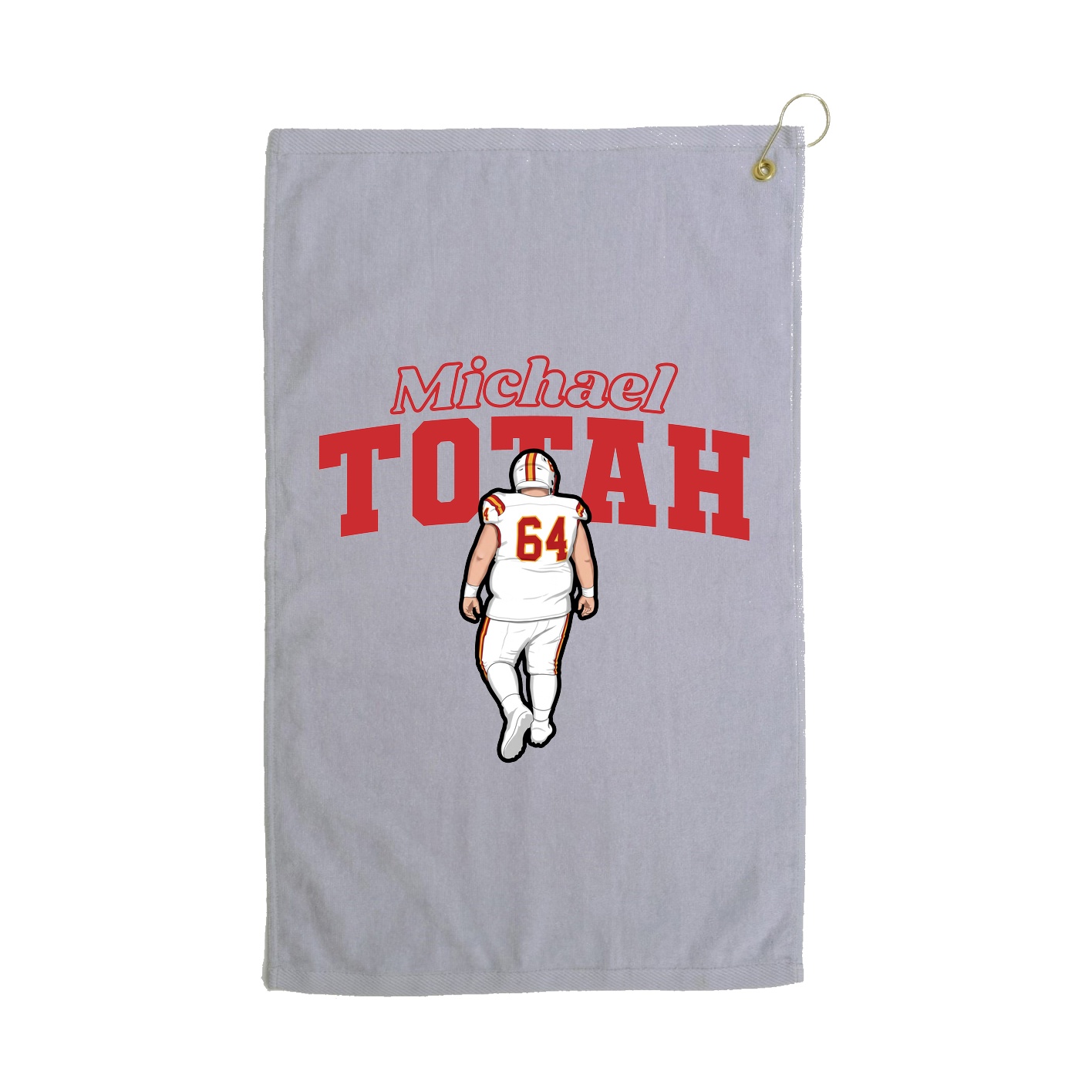 Golf Towel — Name Arch in Grey