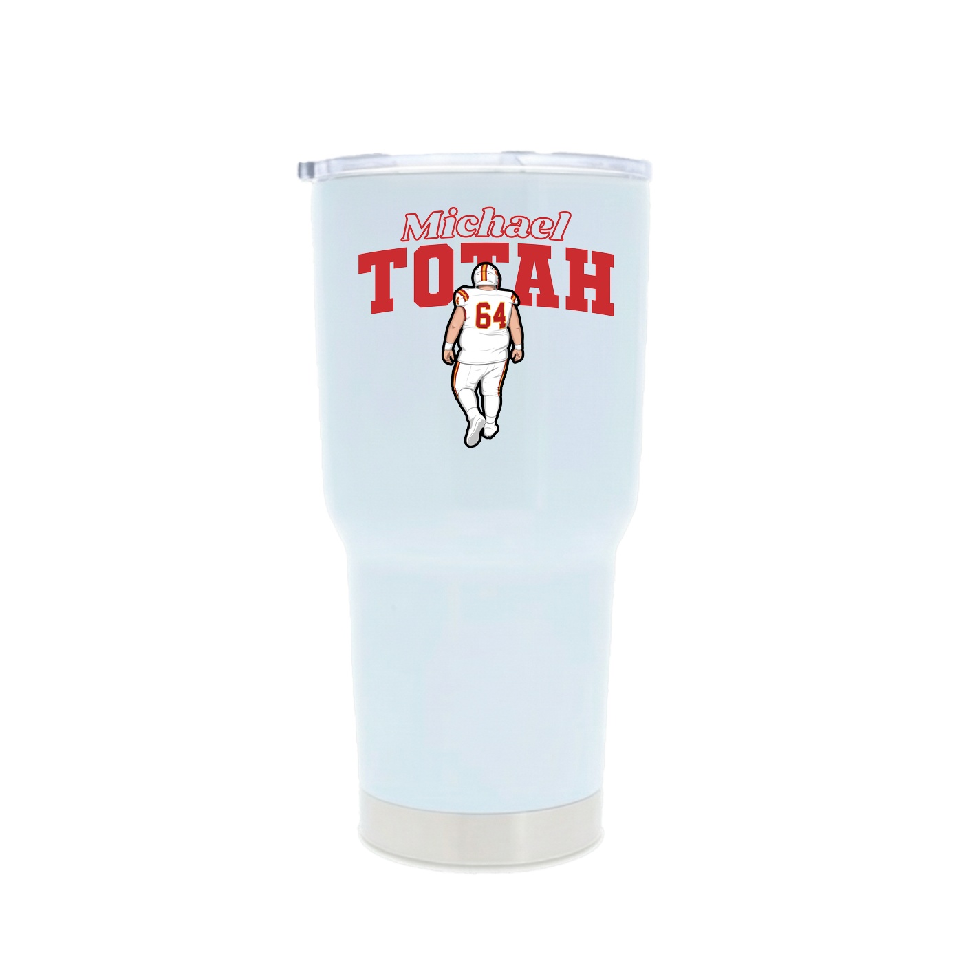 30oz Stainless Steel Tumbler — Name Arch in White