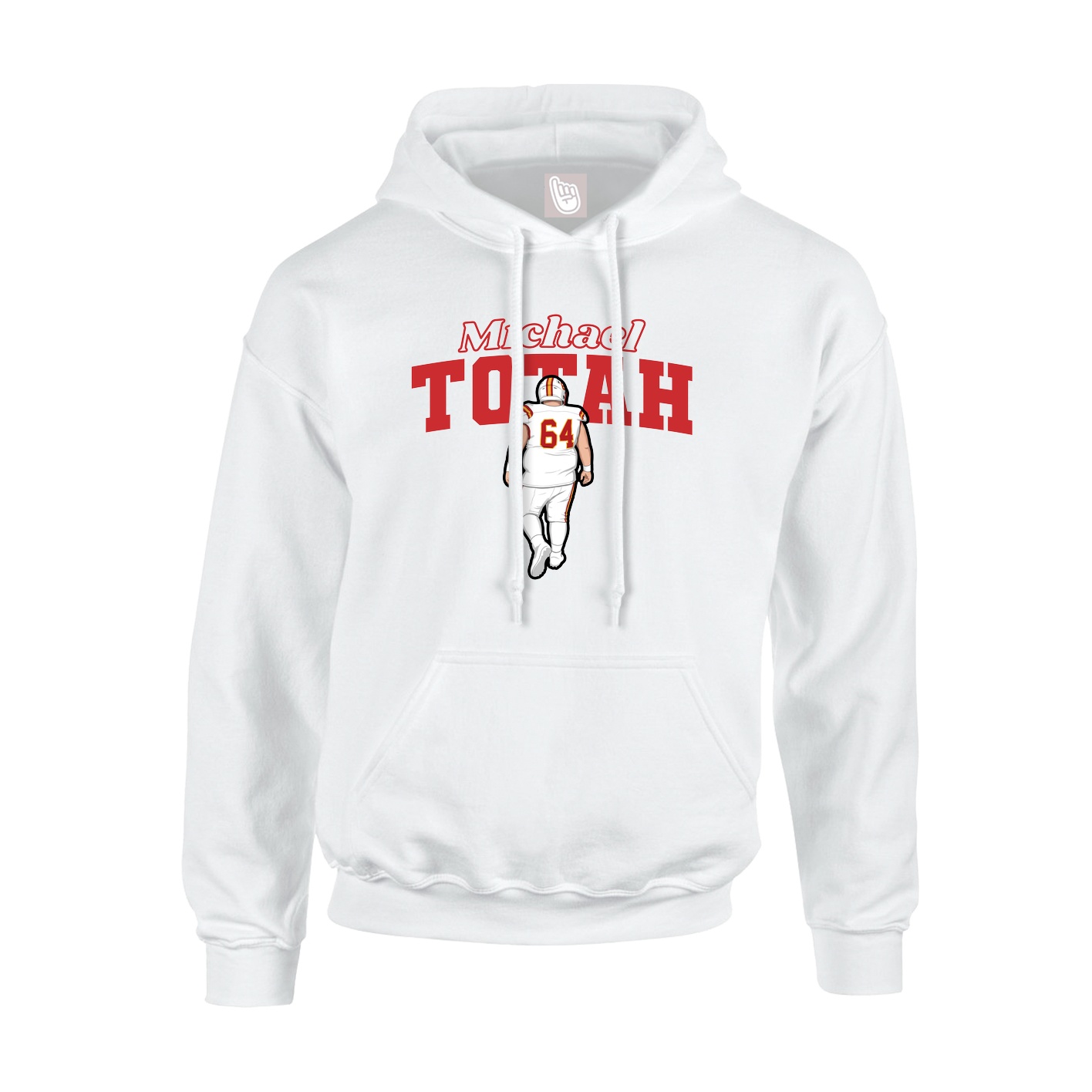 Youth Hoodie — Name Arch in White