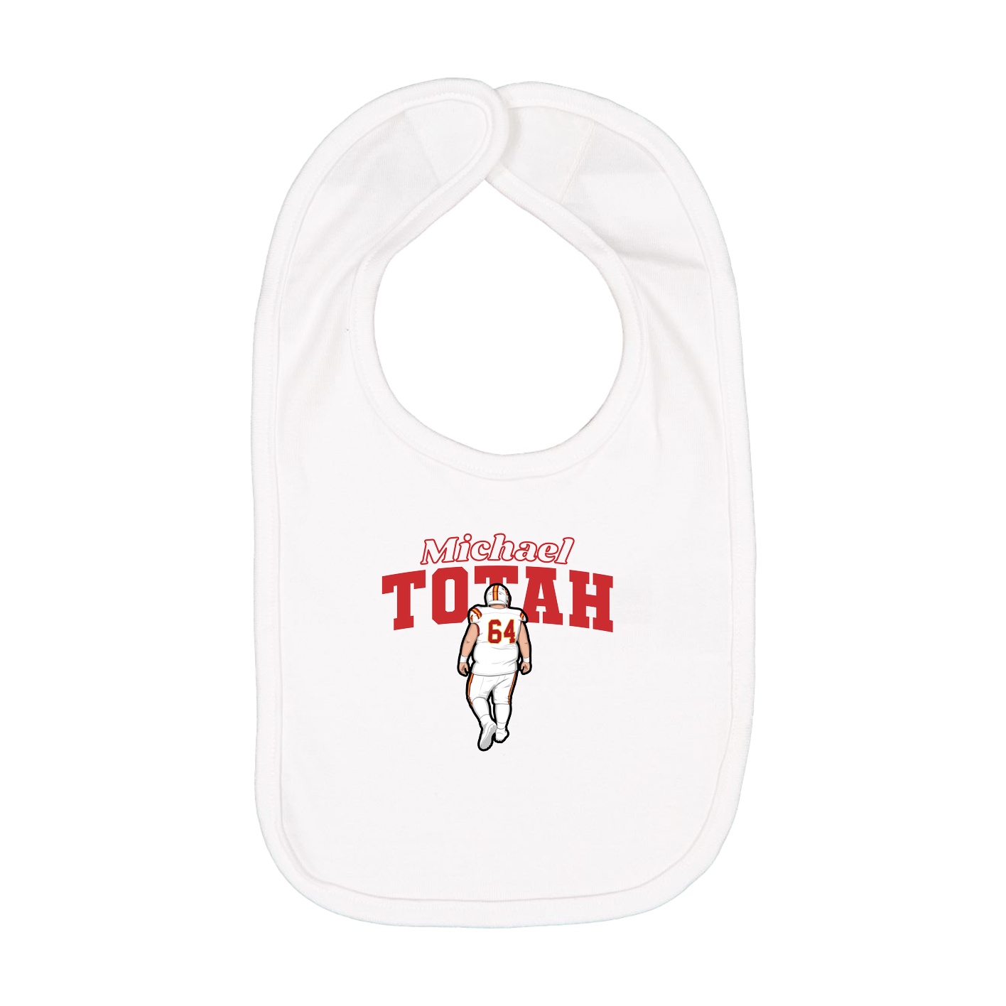 Infant Bib — Name Arch in White