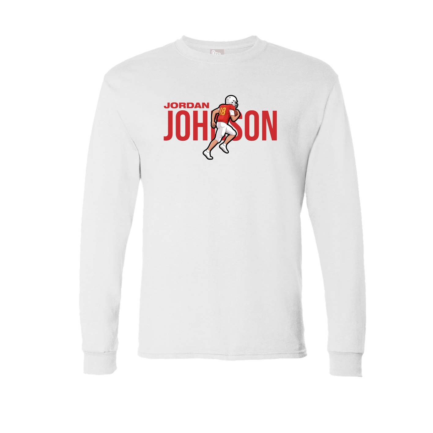 Long Sleeve Tee — Player Name in White