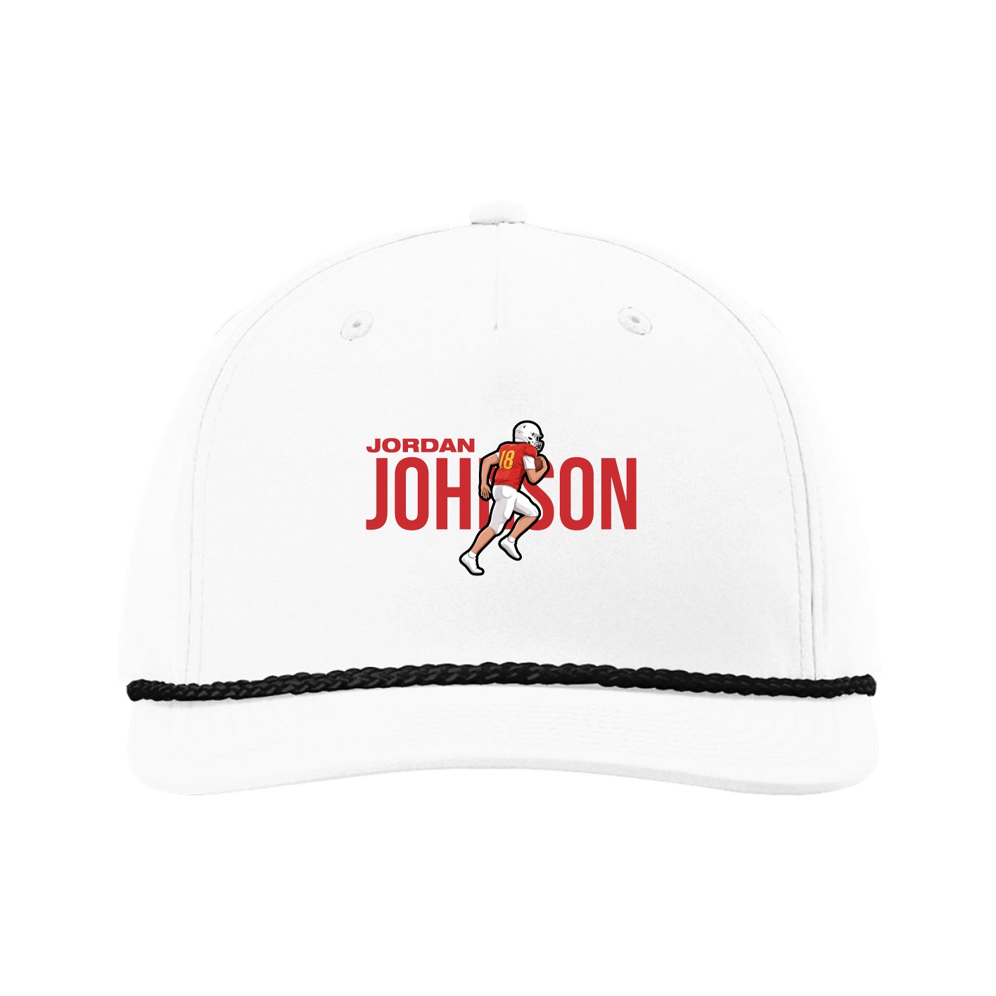 Five-Panel Classic Rope Cap — Player Name in White
