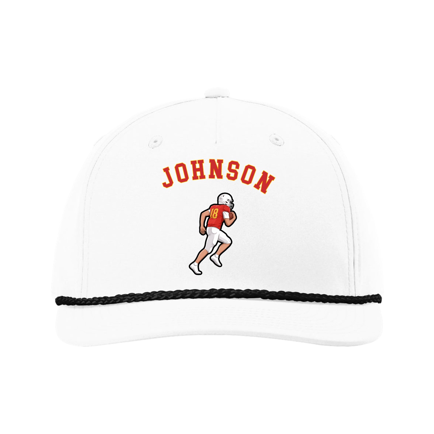 Five-Panel Classic Rope Cap — Shirsey Arch in White