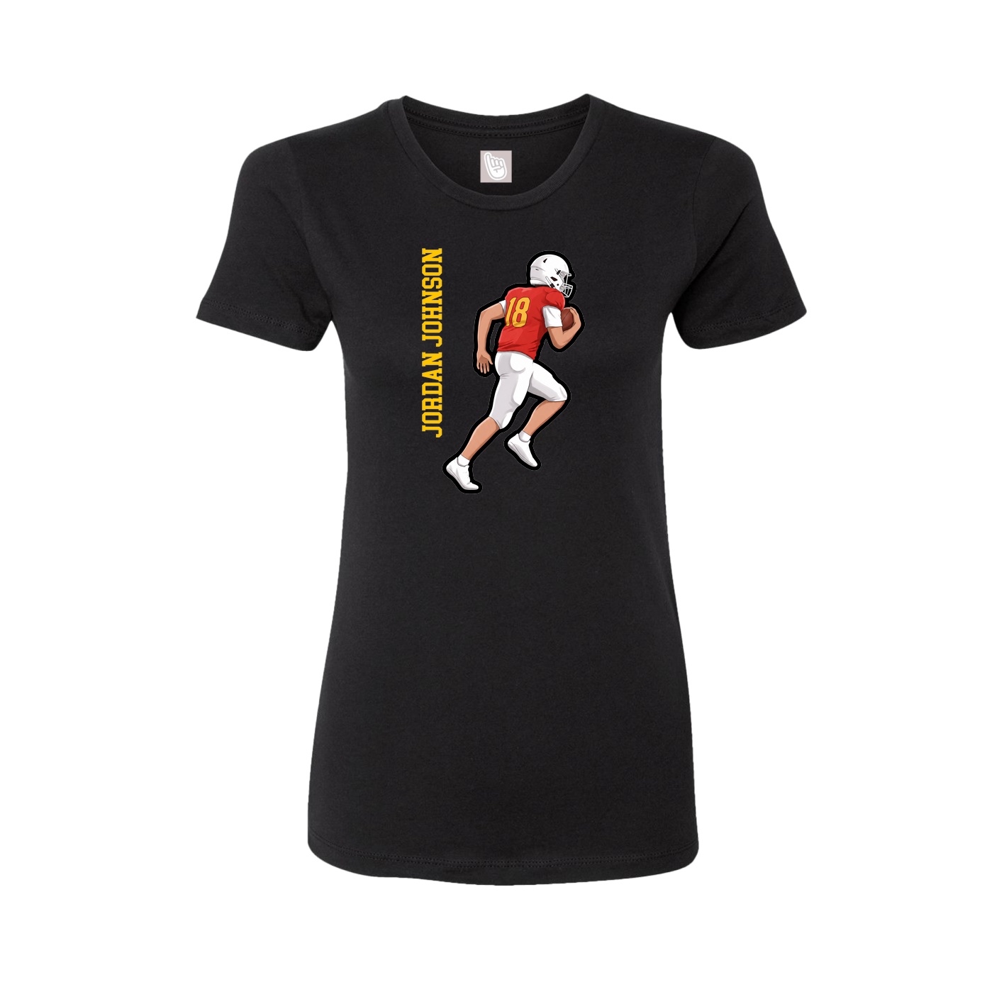 Fitted Women's Tee — Name Vertical in Black