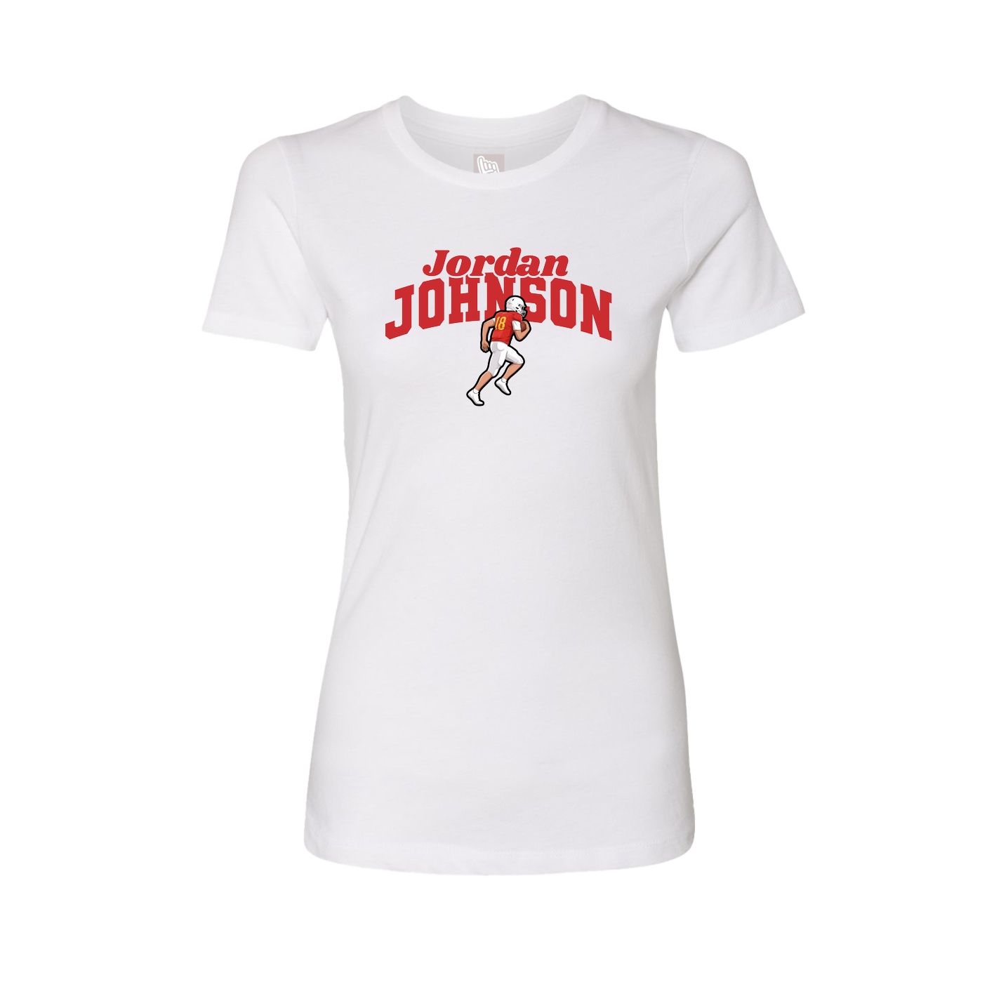 Fitted Women's Tee — Signature Arch in White
