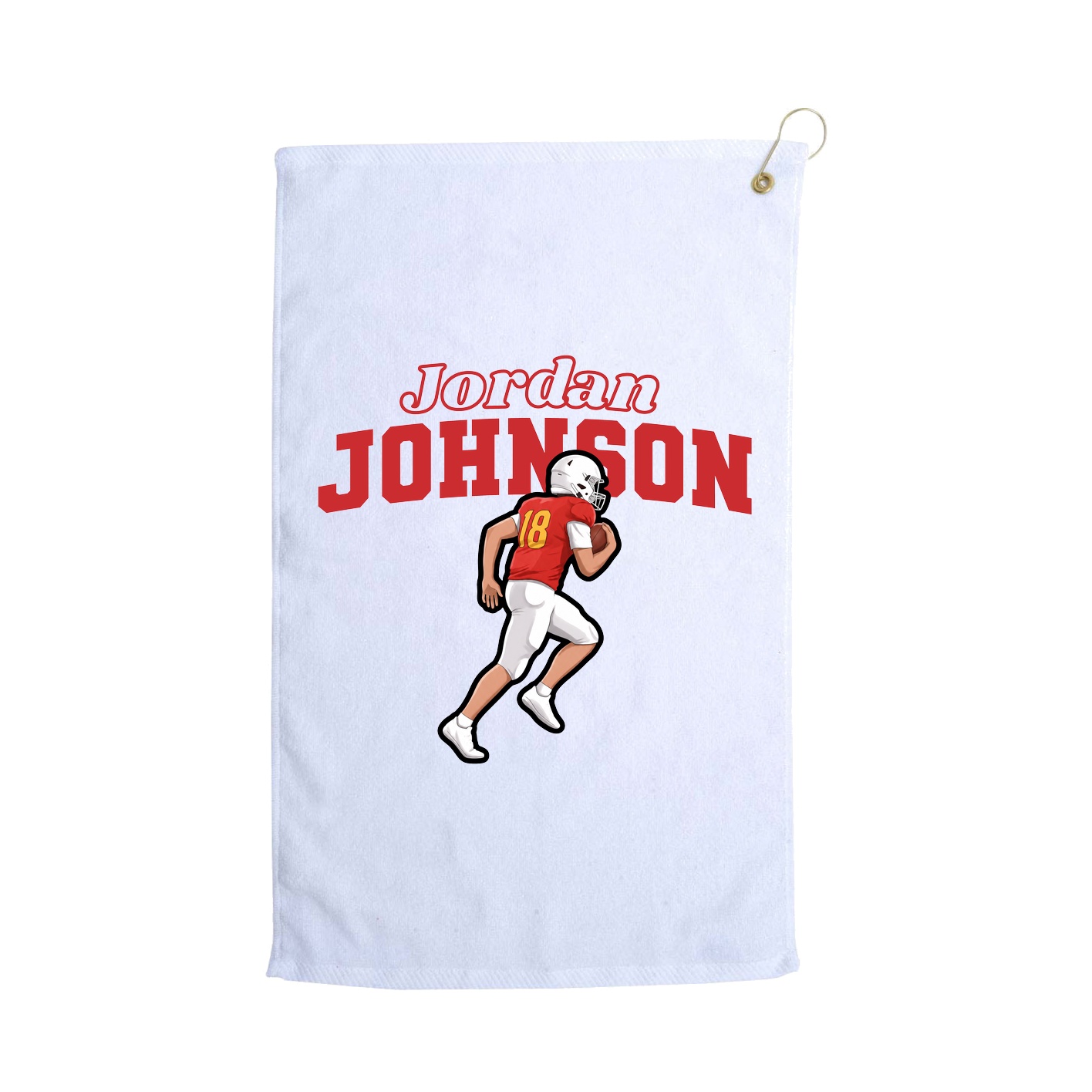 Golf Towel — Name Arch in White