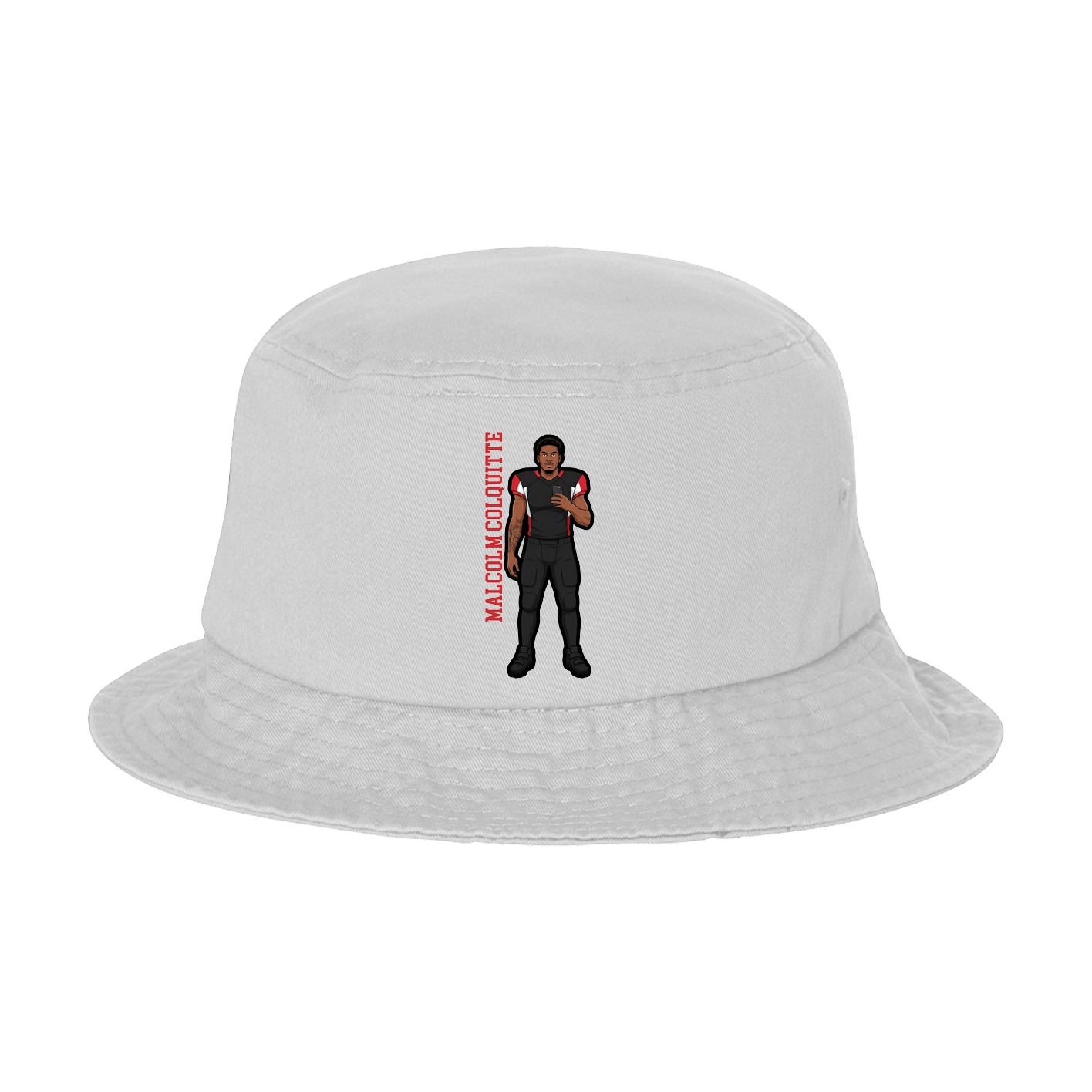 Bucket Cap — Name Vertical in White