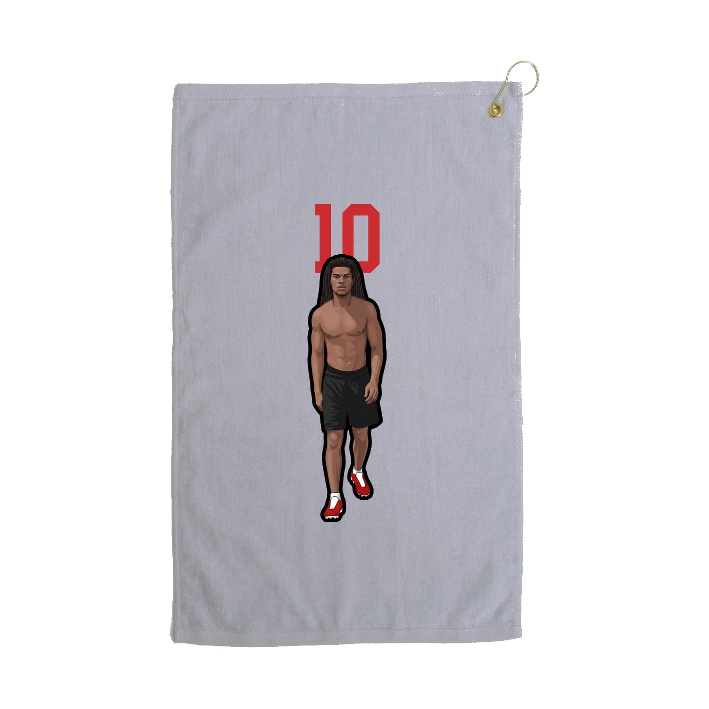 Golf Towel — Number Top in Grey