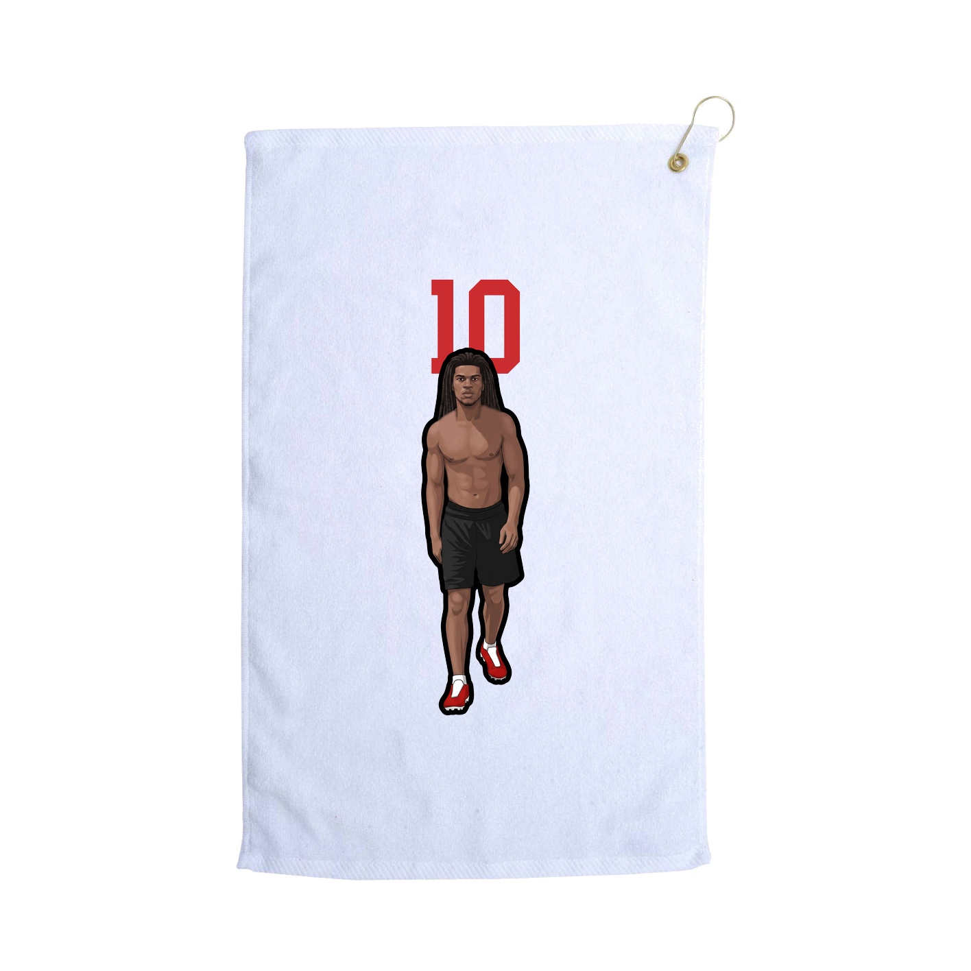 Golf Towel — Number Top in White