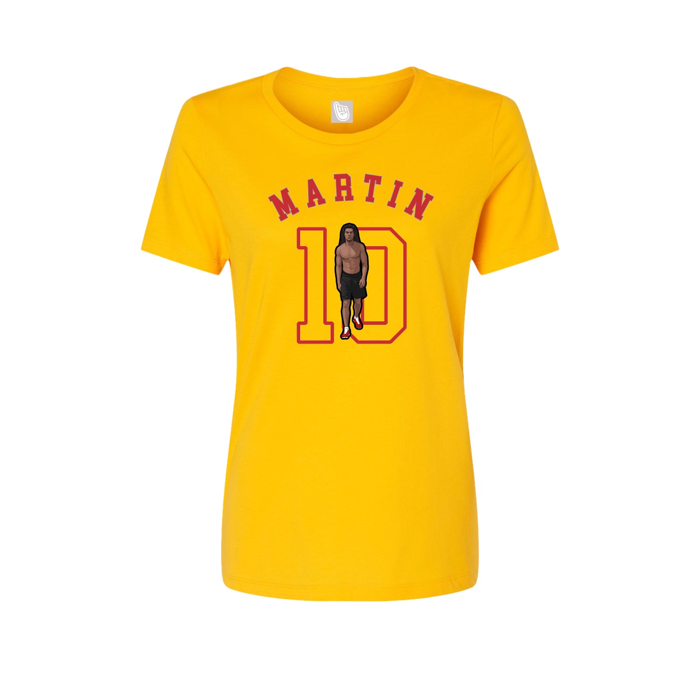Fitted Women's Tee — Shirsey Arch in Gold