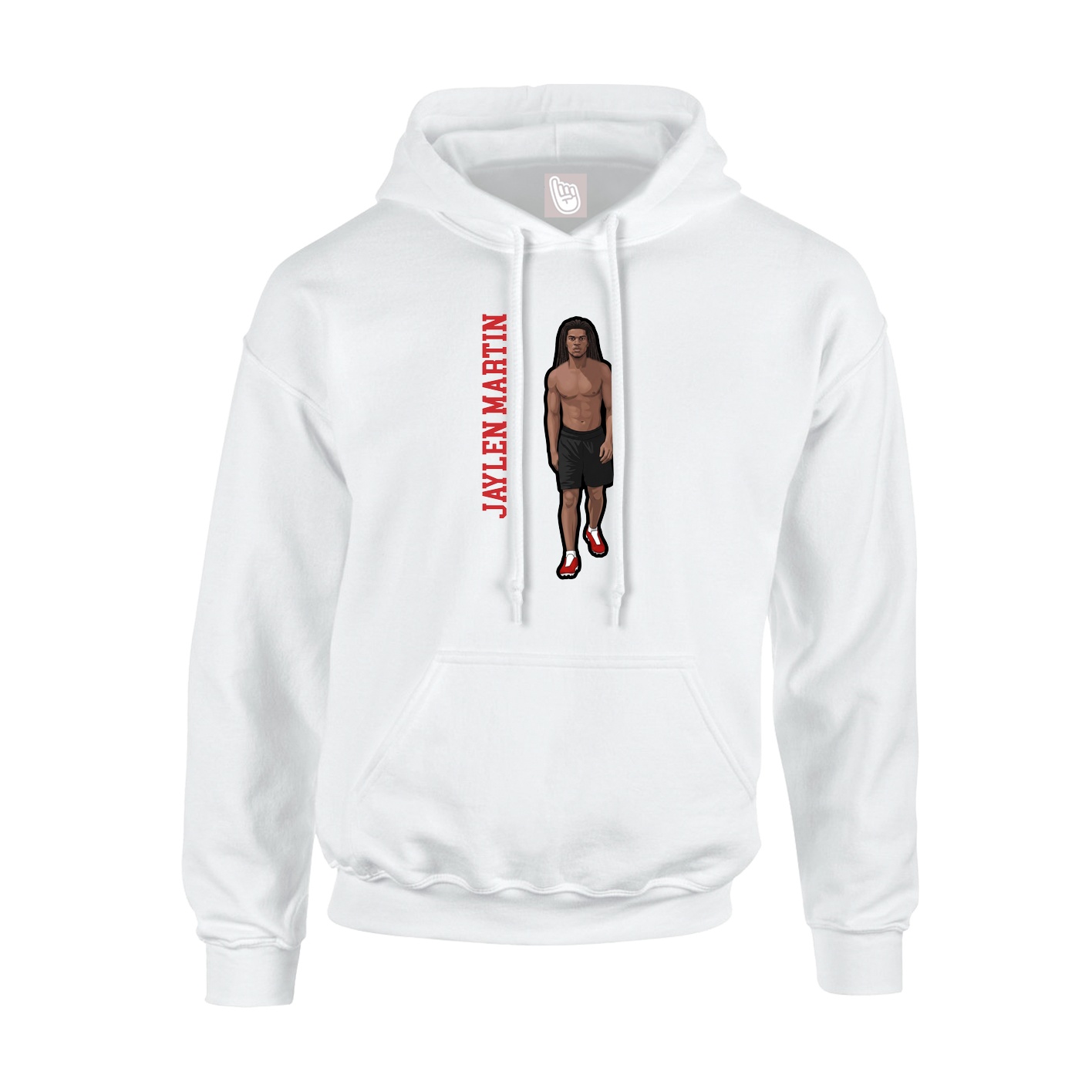 Youth Hoodie — Name Vertical in White
